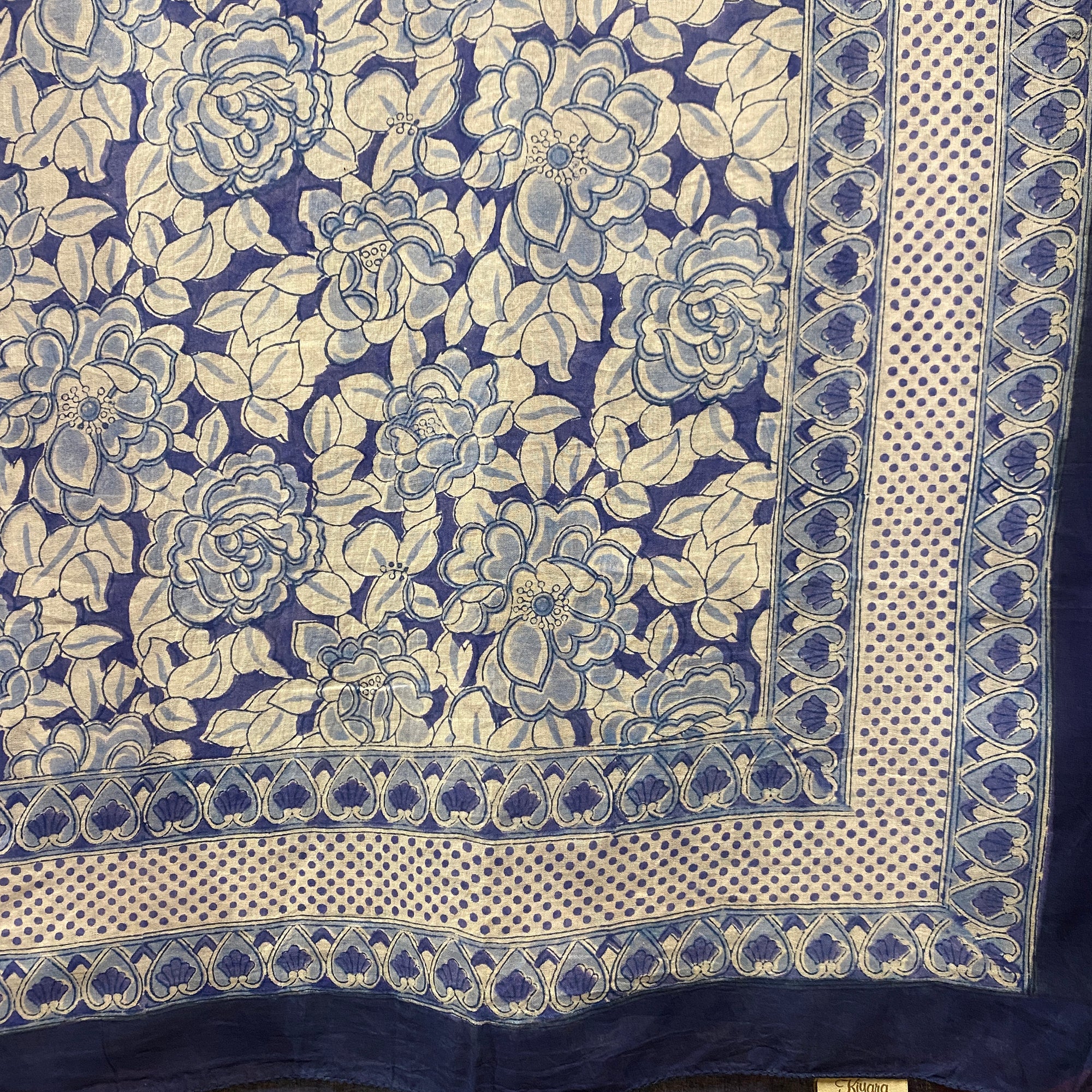 Block Print Sarong/Scarves-Blues - Vintage India NYC