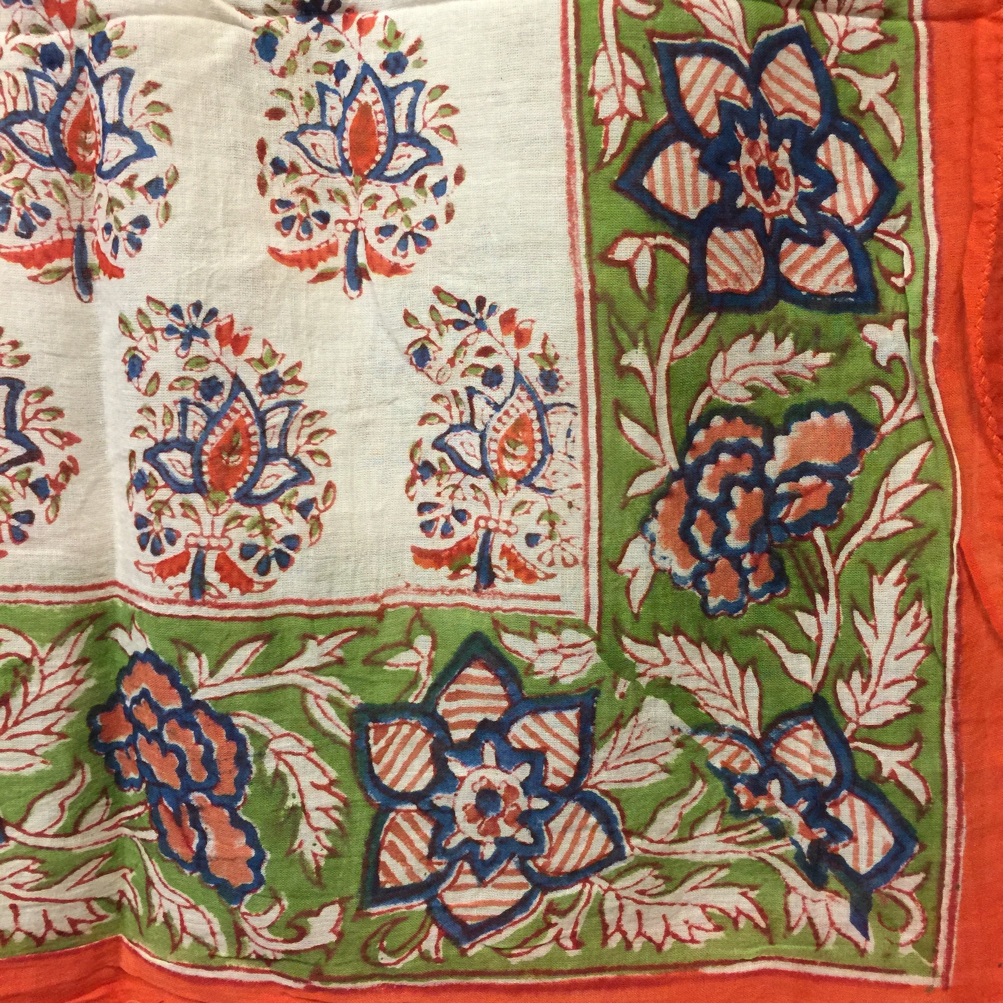 BlockPrint Sarong/Scarves-Reds & Oranges - Vintage India NYC