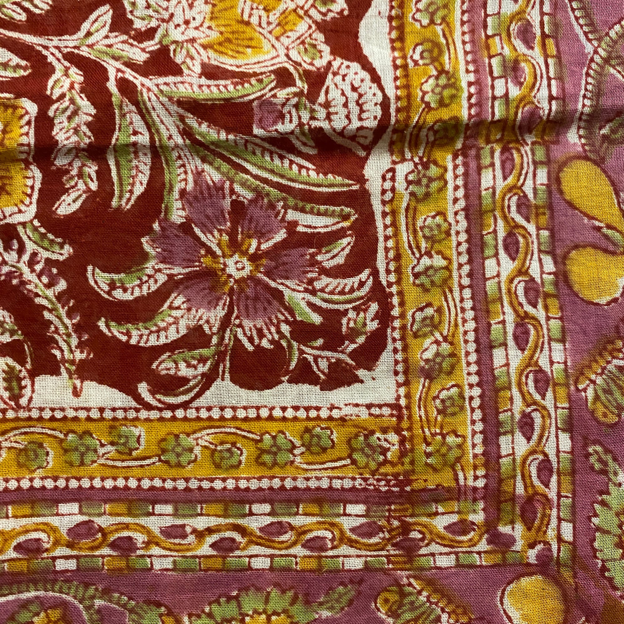 BlockPrint Sarong/Scarves-Reds & Oranges - Vintage India NYC