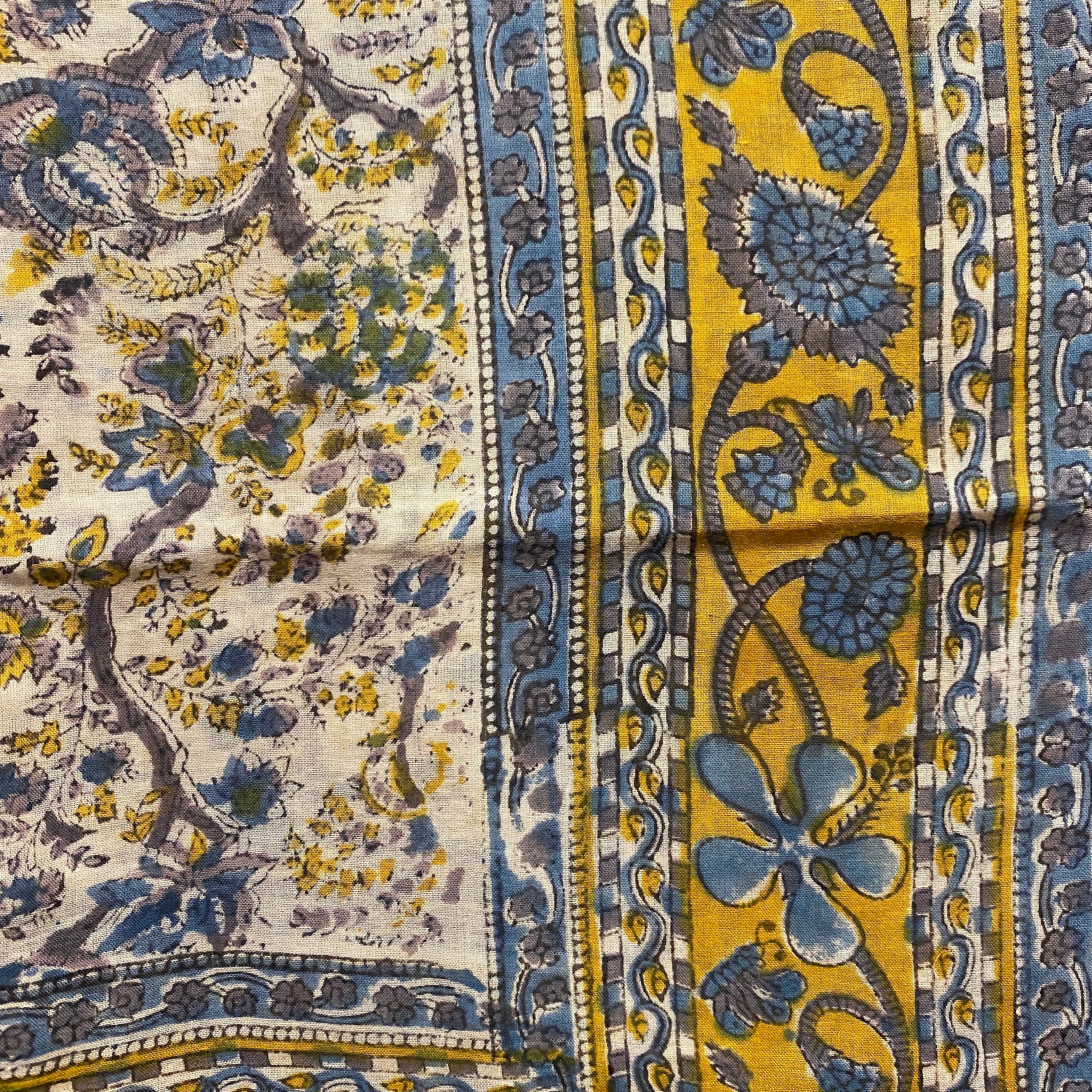 Block Print Sarong/Scarves-Blues - Vintage India NYC