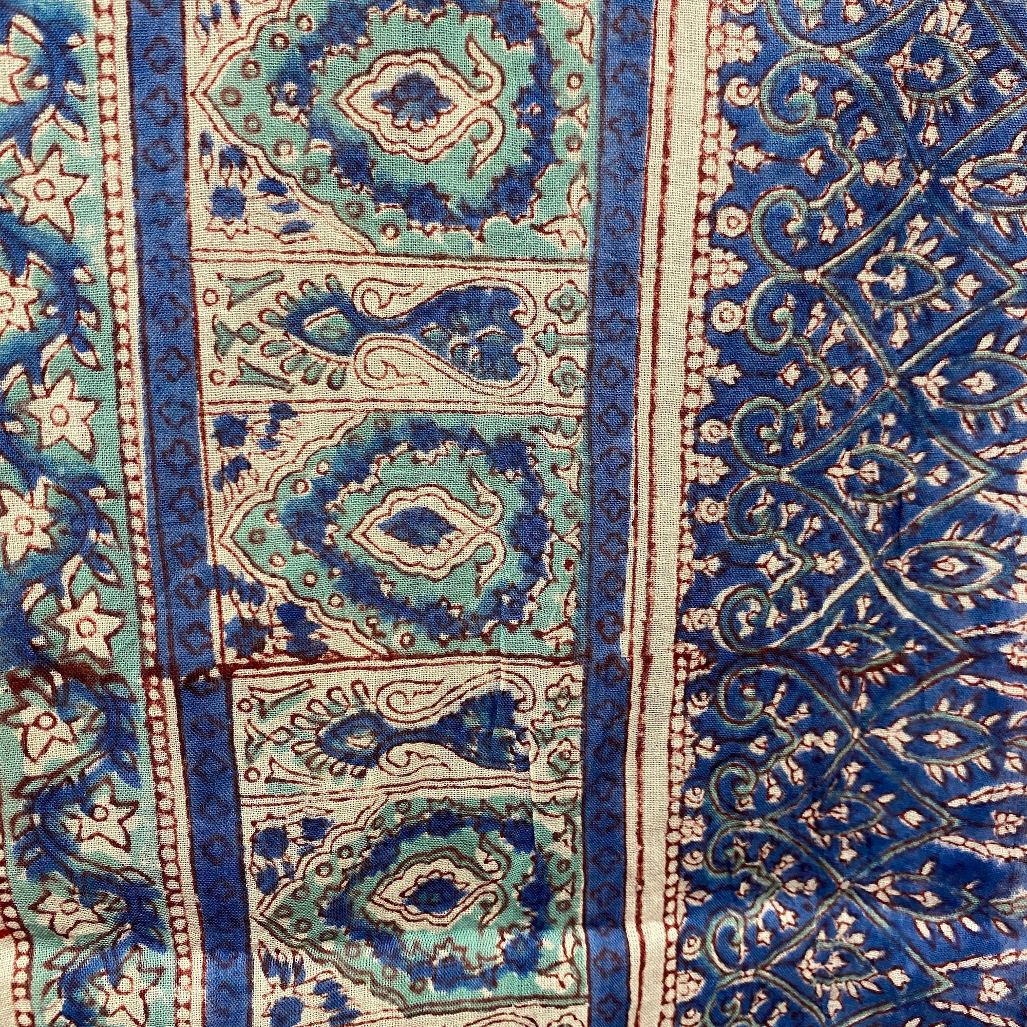 Block Print Sarong/Scarves-Blues - Vintage India NYC
