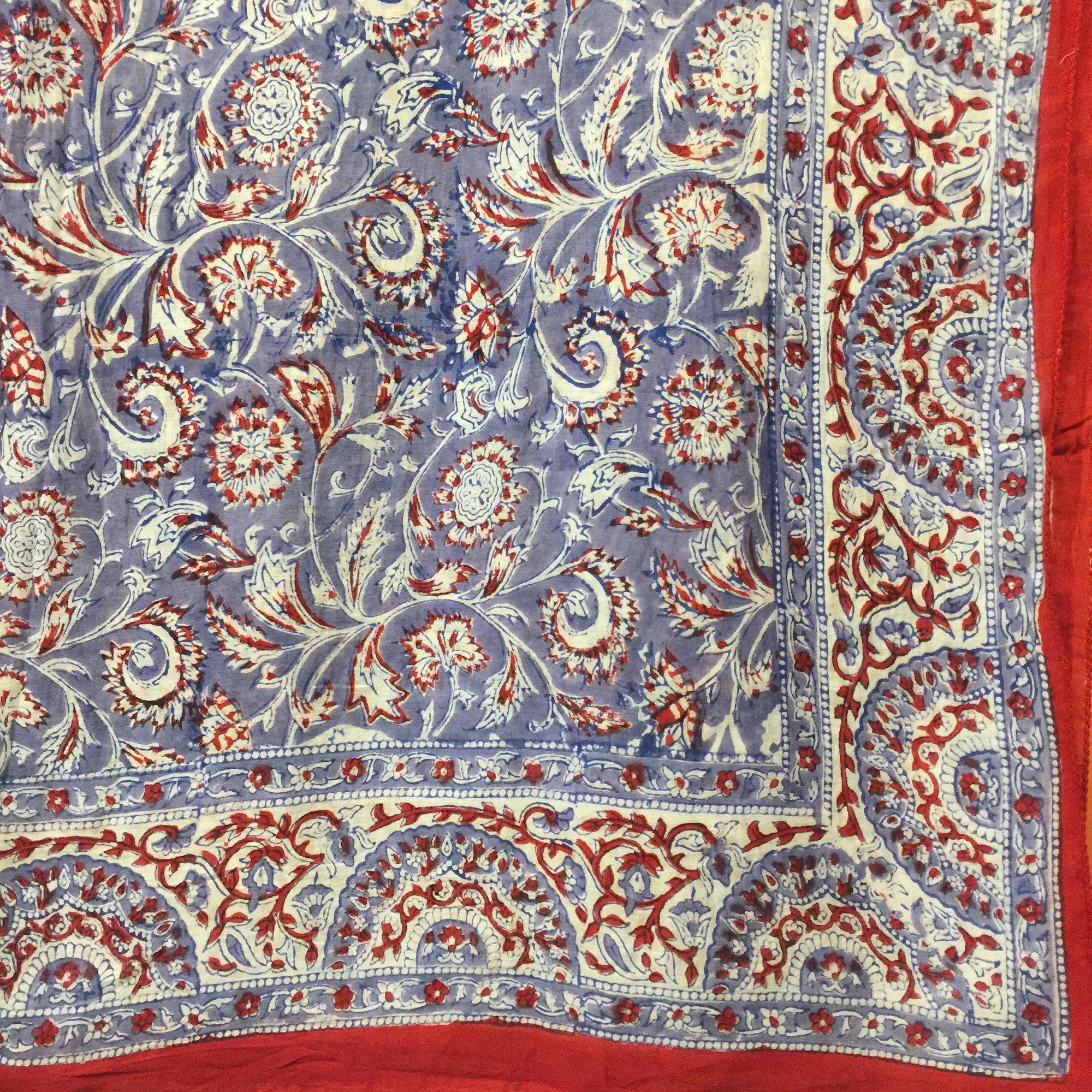 BlockPrint Sarong/Scarves-Reds & Oranges - Vintage India NYC