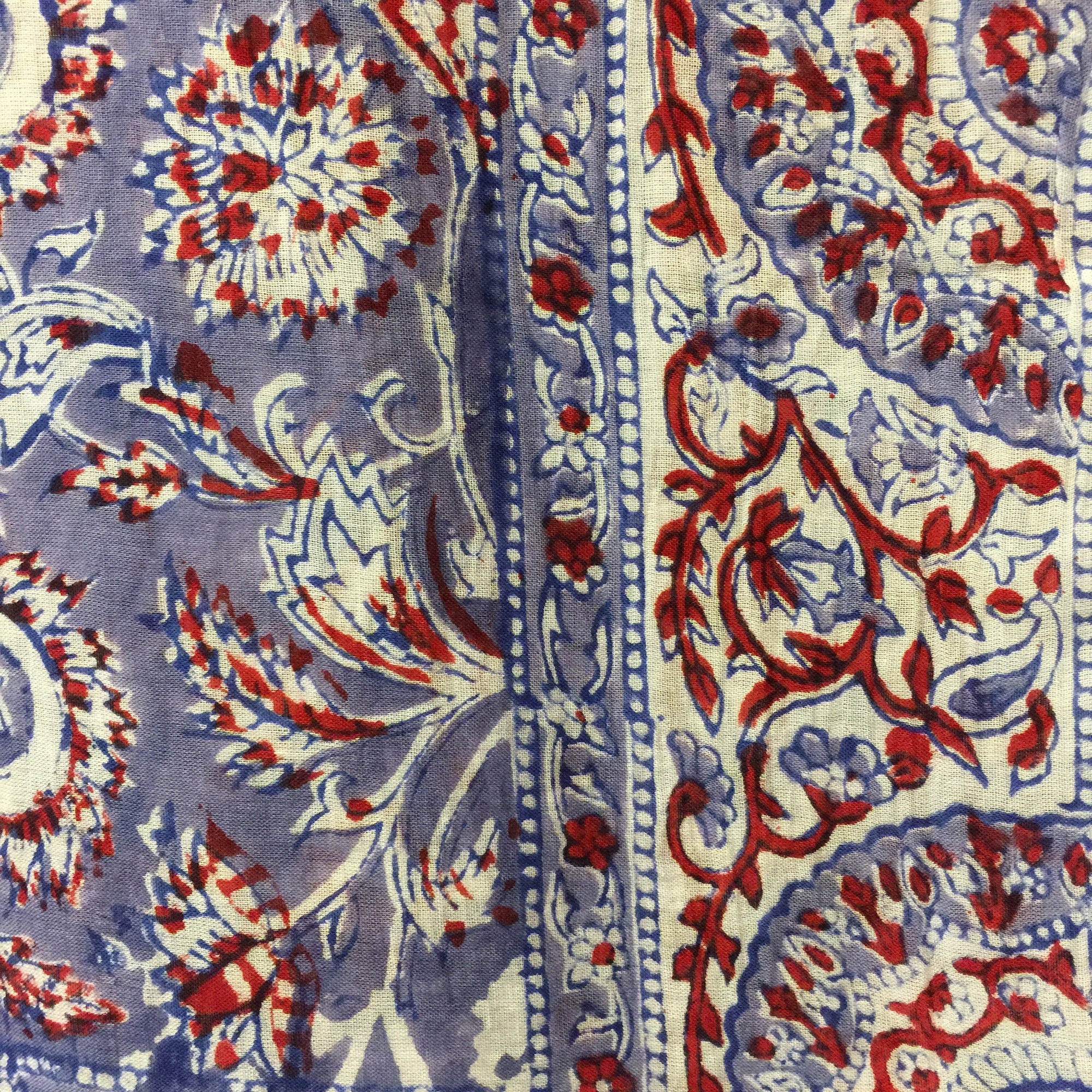 BlockPrint Sarong/Scarves-Reds & Oranges - Vintage India NYC