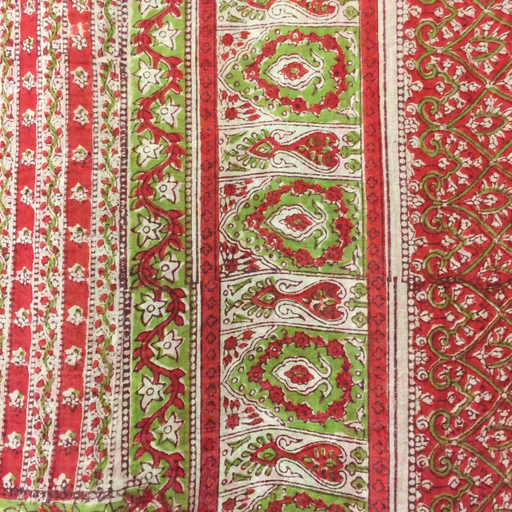 BlockPrint Sarong/Scarves-Reds & Oranges - Vintage India NYC