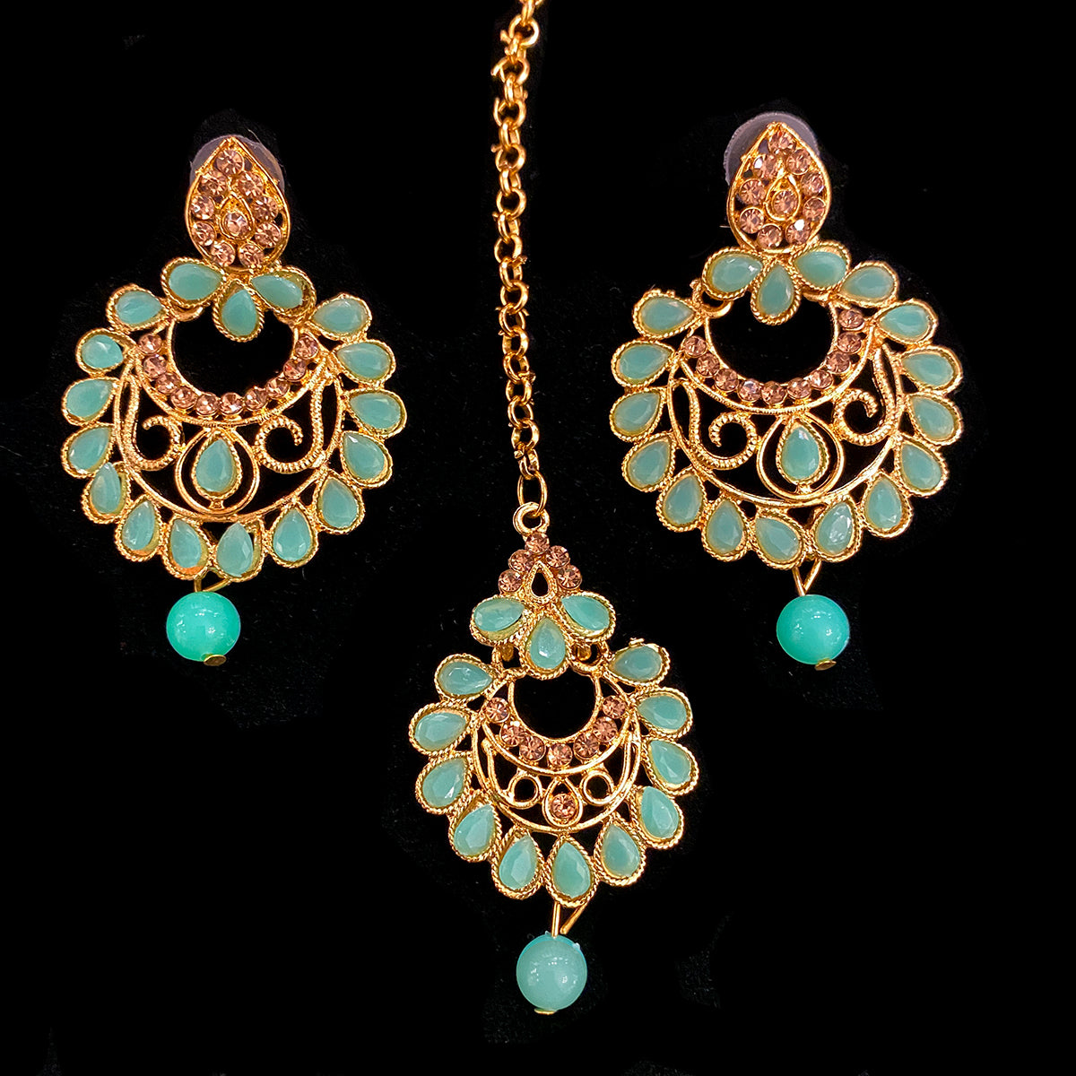 Earrings & Tikka Set - Vintage India NYC