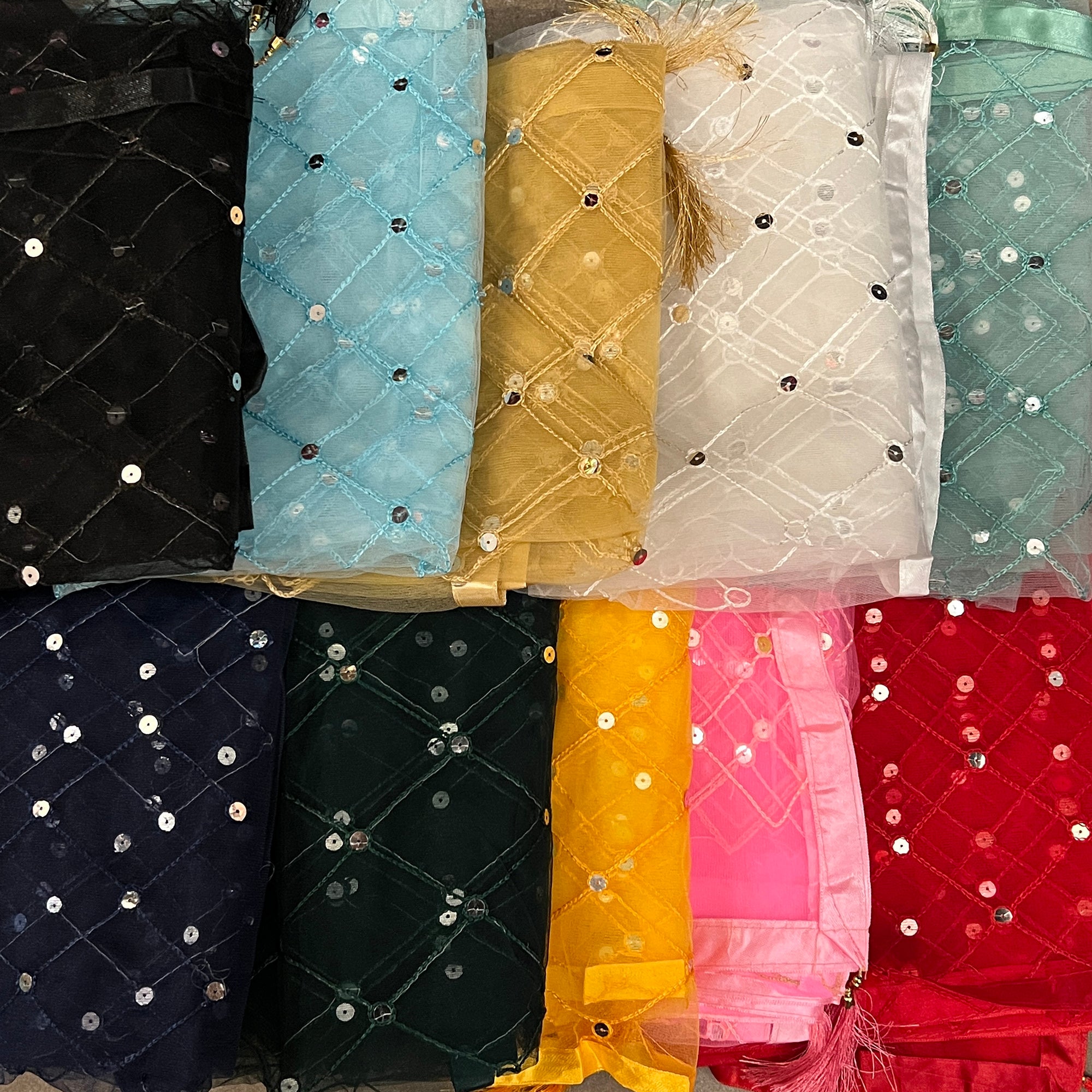 DT Sequin Dupatta - Vintage India NYC
