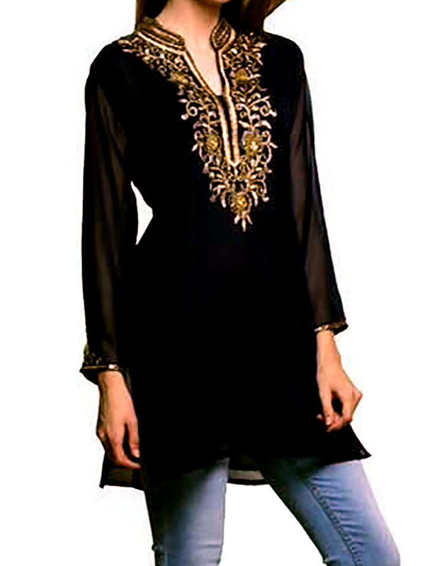 DT Georgette Kurti Size 44 - Vintage India NYC