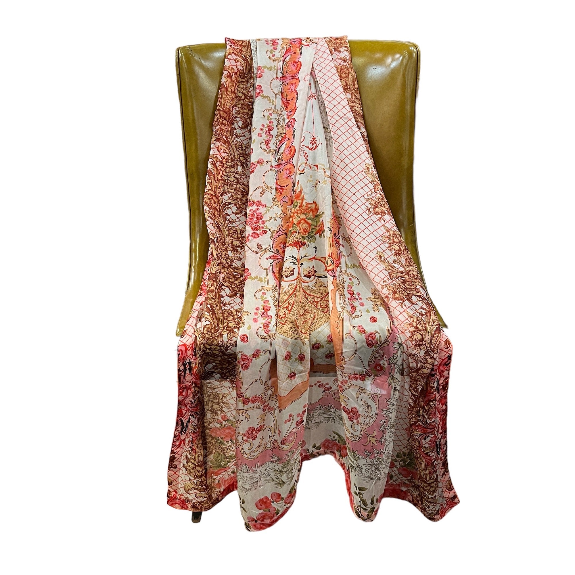 Silk Floral Dupattas-2 Styles - Vintage India NYC