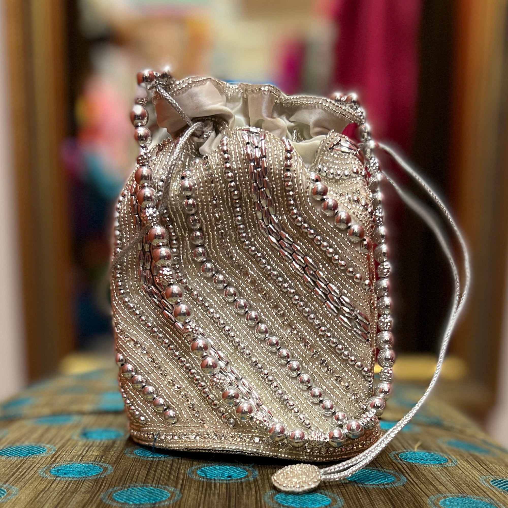 DT Heavy Beaded Potli Bags - Vintage India NYC