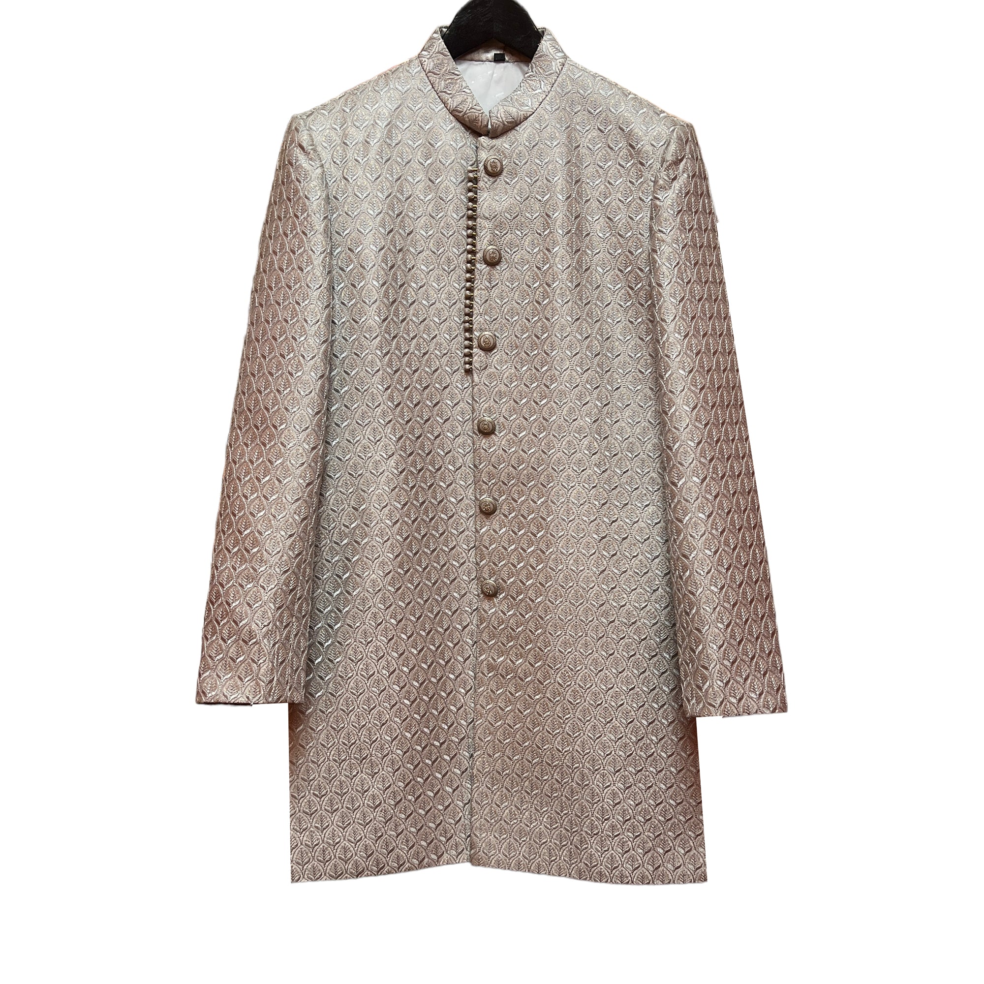 Silver Jacquard Sherwani - Vintage India NYC