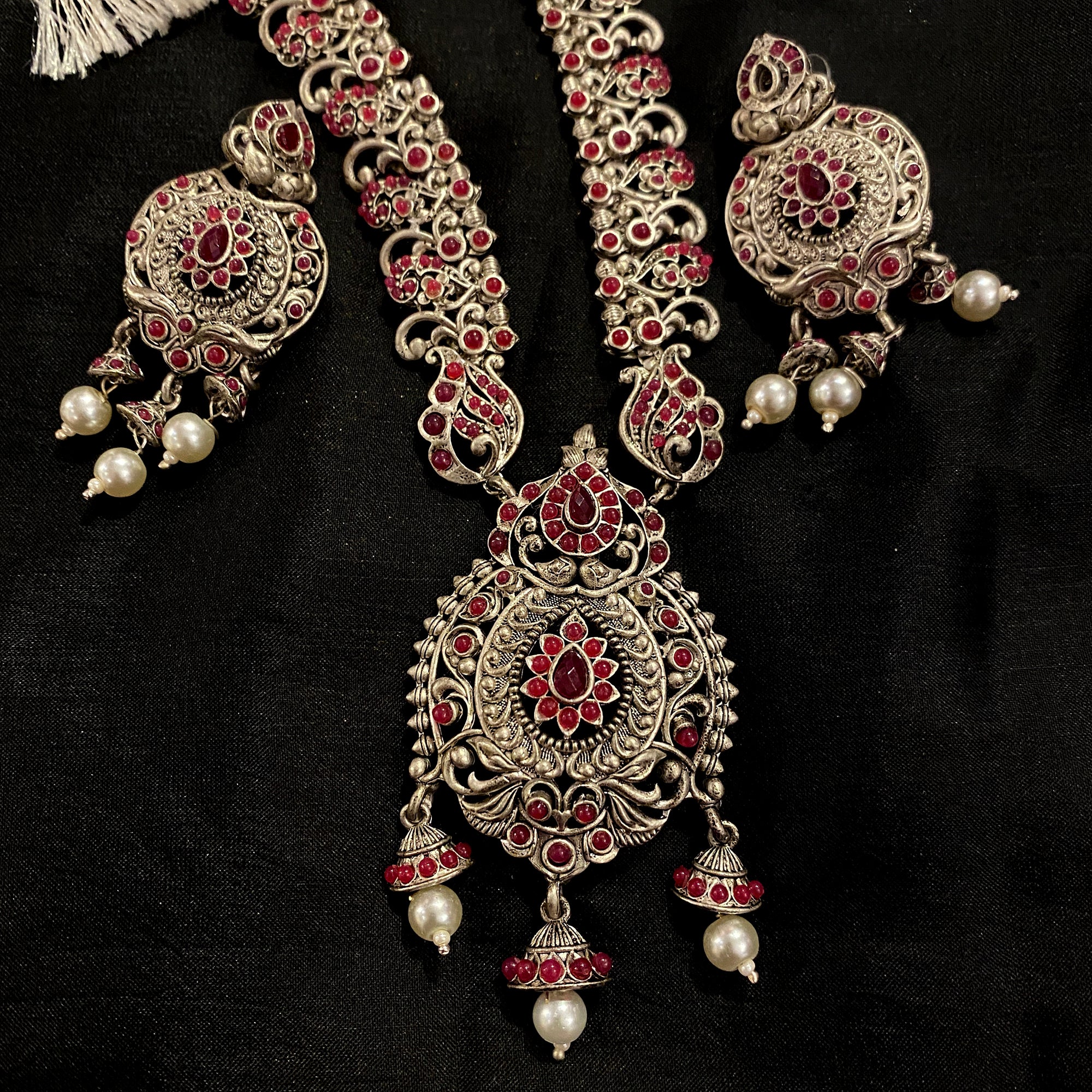 Silver Necklace Set - Vintage India NYC