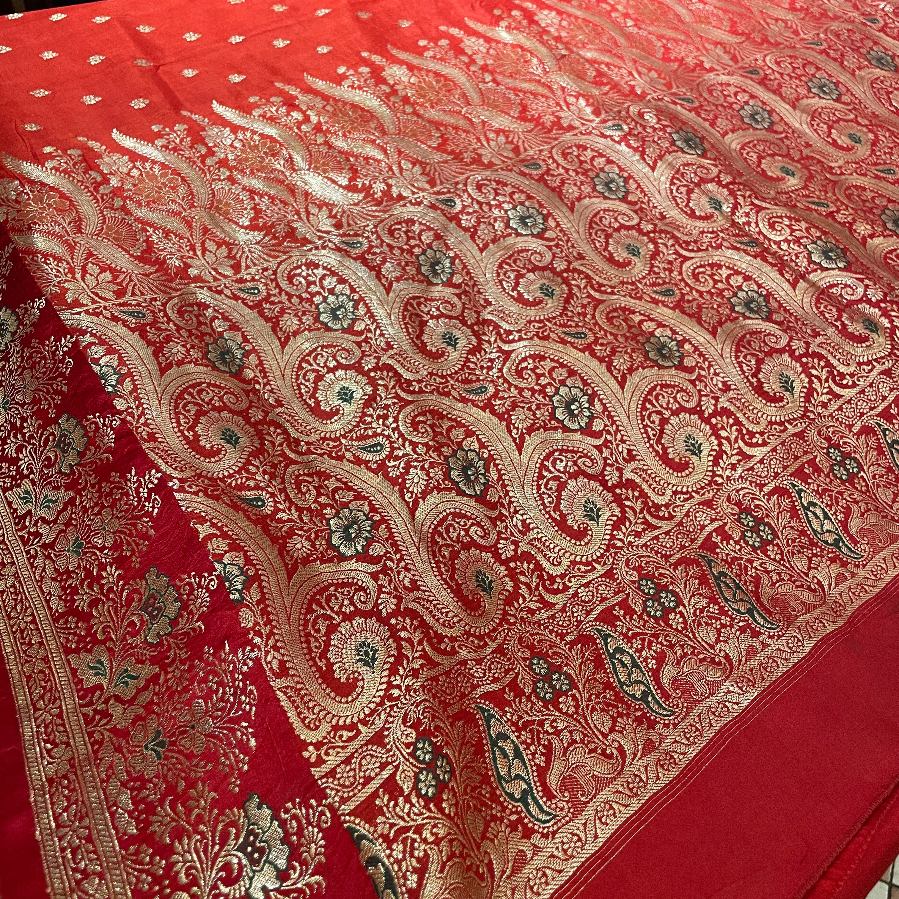 Vintage Banarasi Saree w Blouse Piece-807 - Vintage India NYC