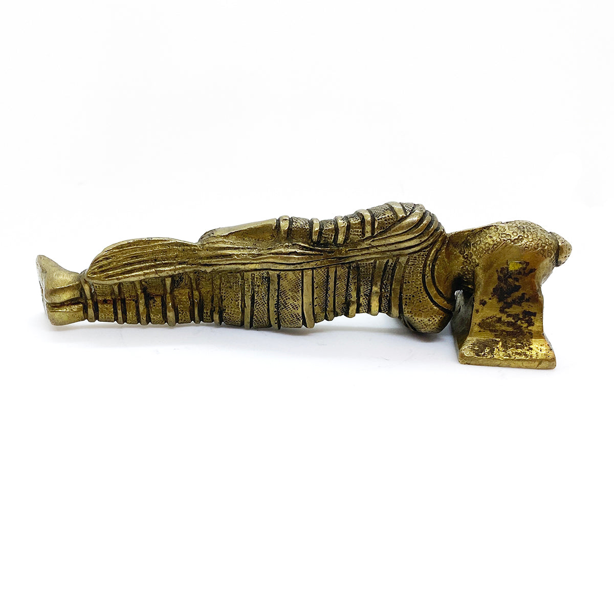 GM Brass Reclining Buddha 6 in - Vintage India NYC