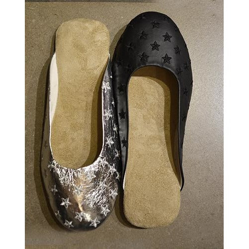Starry slipper black or silver - Vintage India NYC
