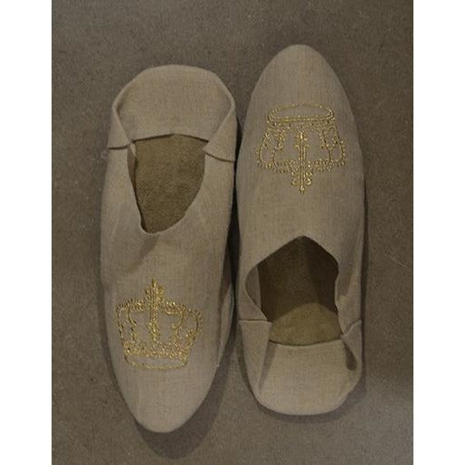 Linen Crown Slipper - Vintage India NYC