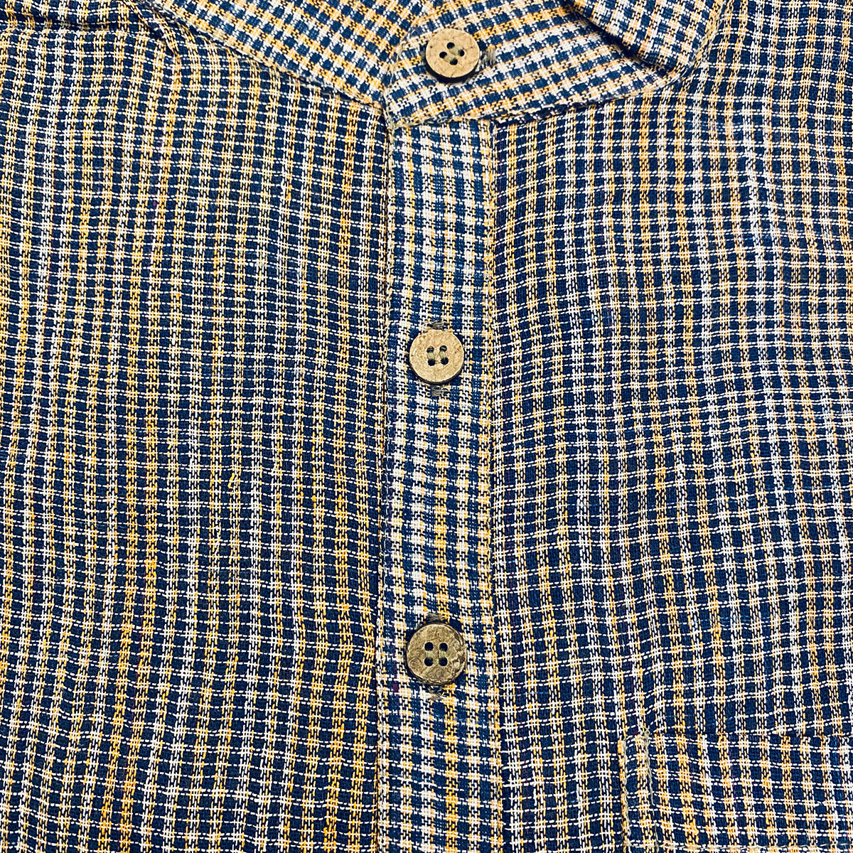Plaid Khadi Kurtas-Choose size and pattern - Vintage India NYC