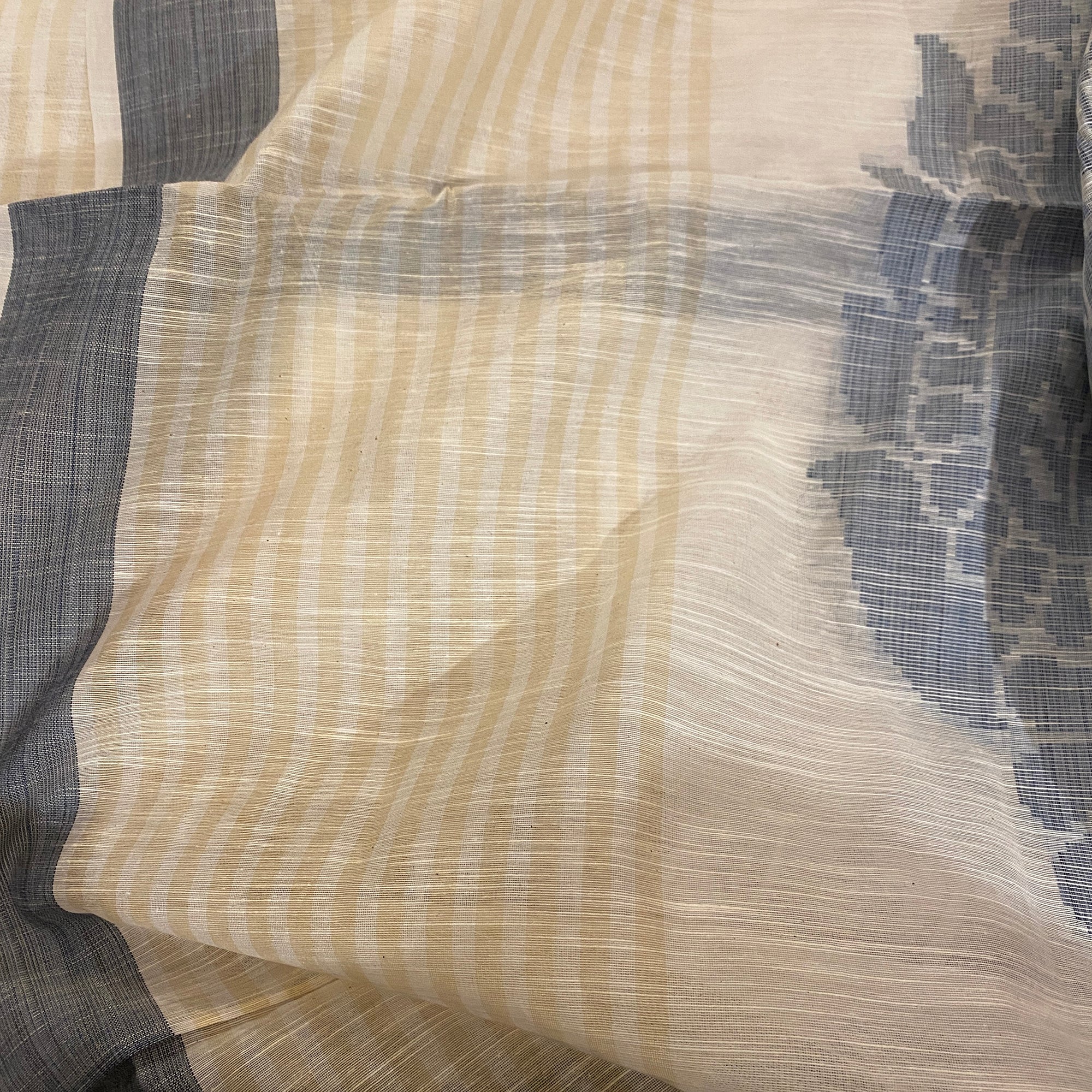 Ivory Handwoven Dupatta 8551 - Vintage India NYC