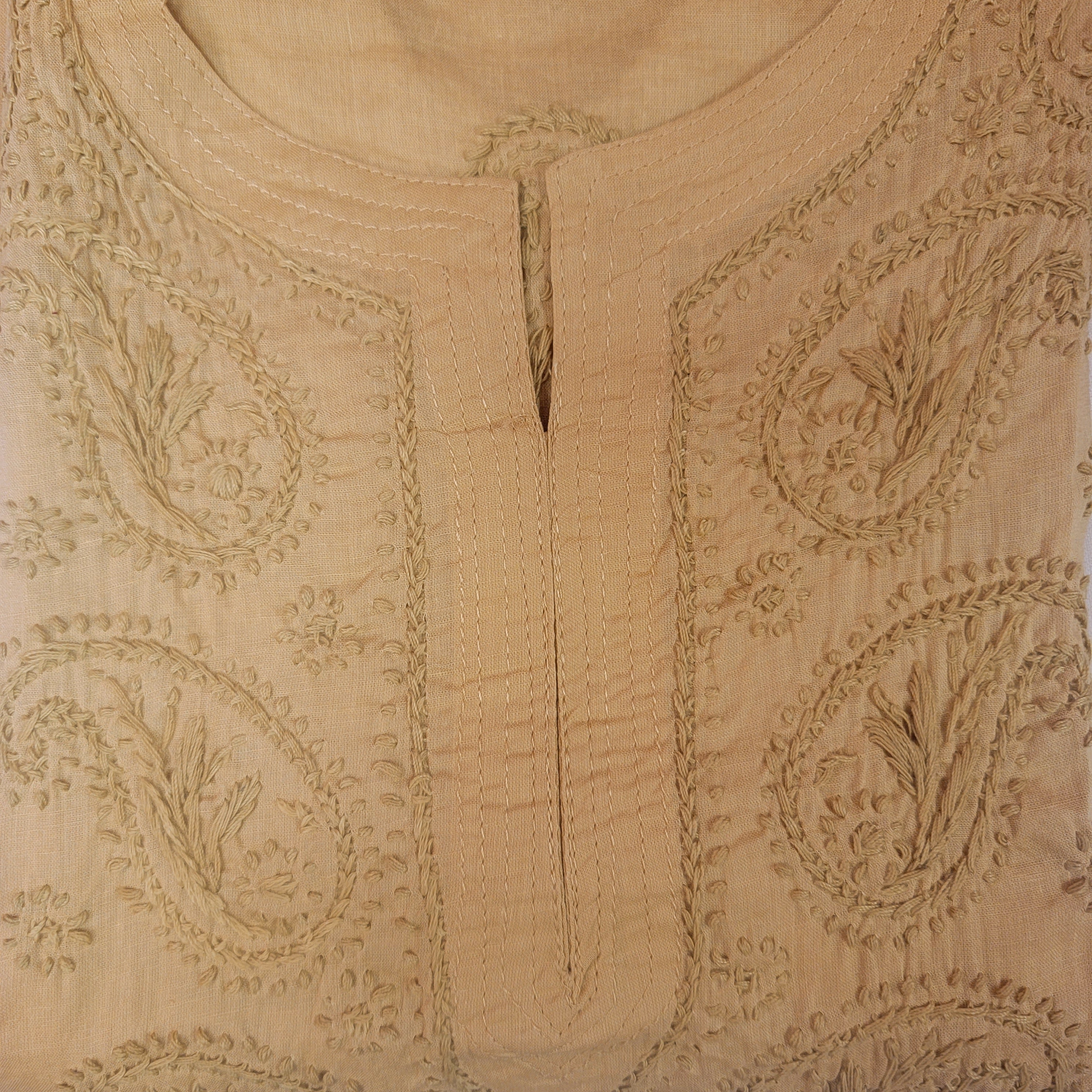 AR Short Embroidered Cotton Tunic Kurti-M - Vintage India NYC