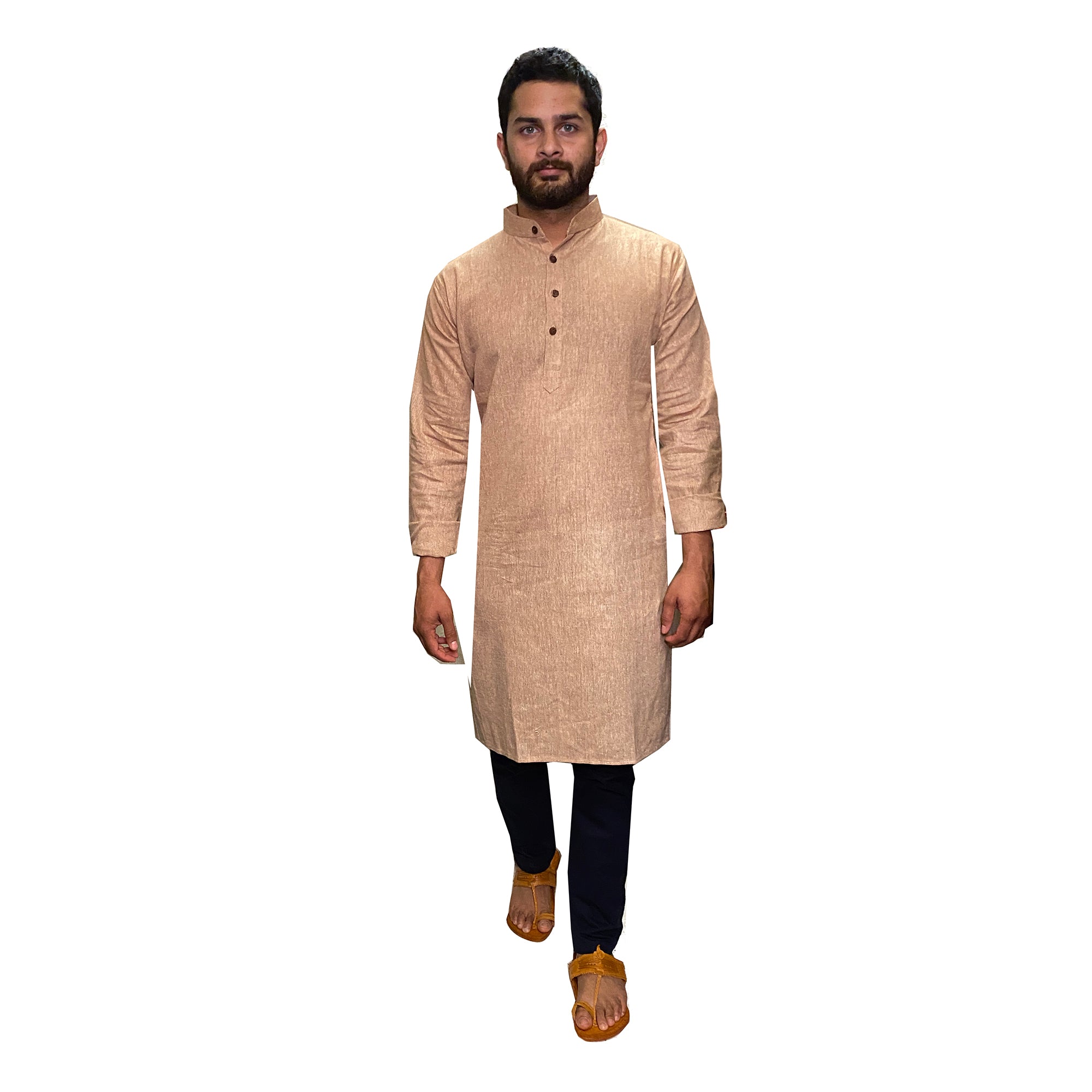 Organic Cotton Kurta Tan - Vintage India NYC