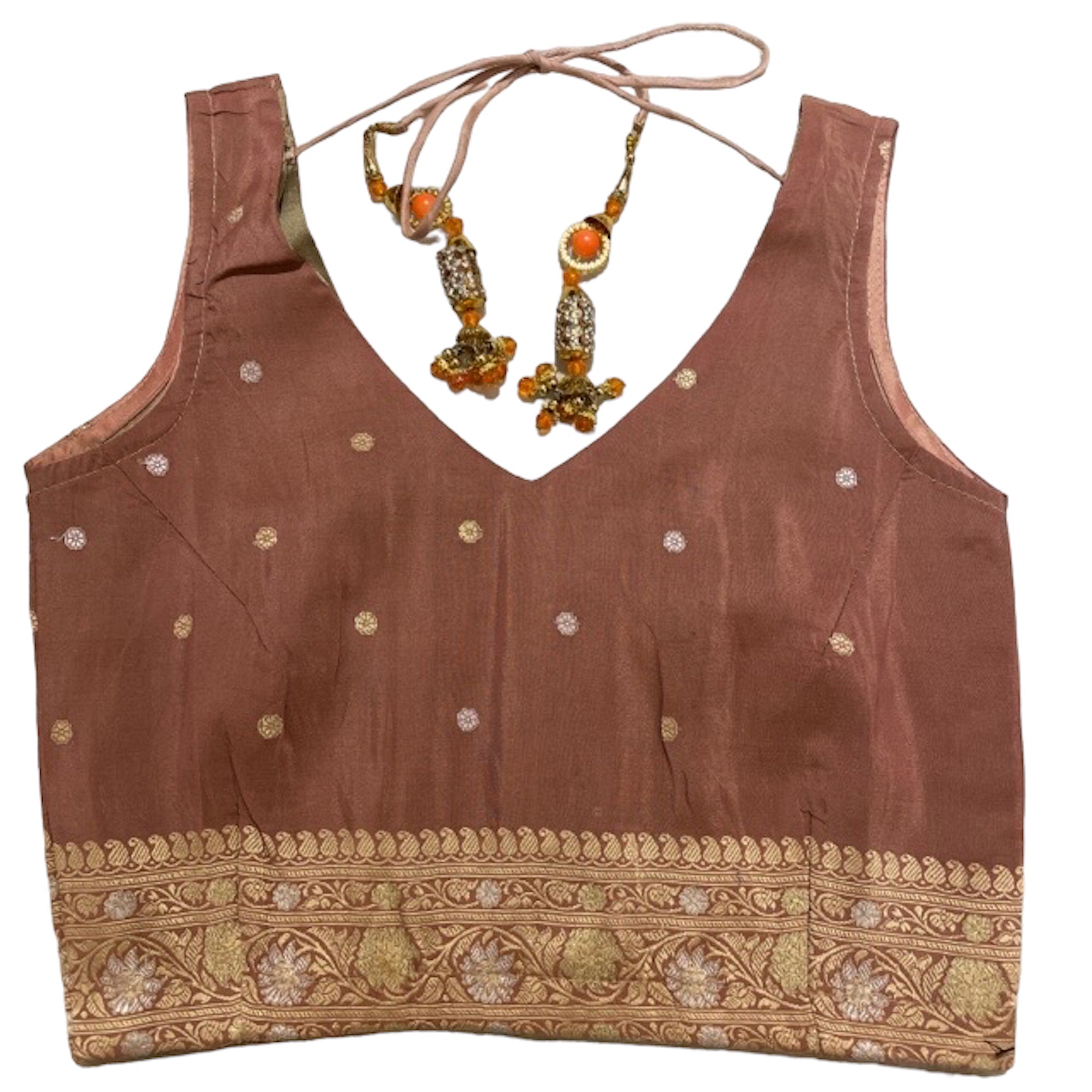 Brocade Saree Blouses-Size 30 - Vintage India NYC