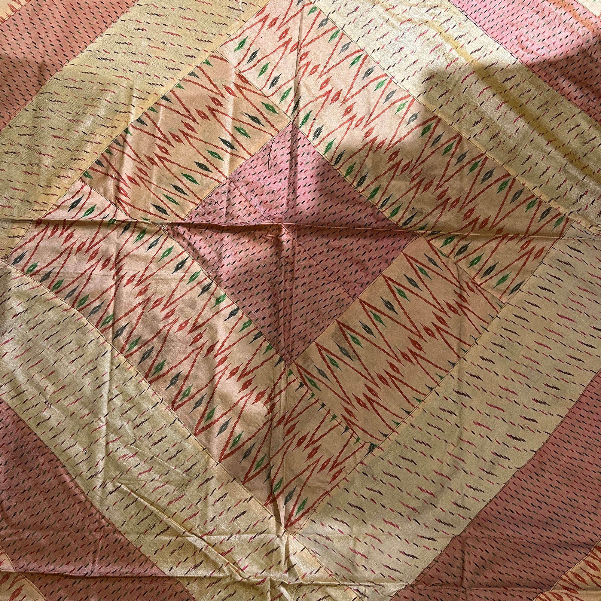 Silk Ikat Bed Queen Coverlet-3 Colors - Vintage India NYC