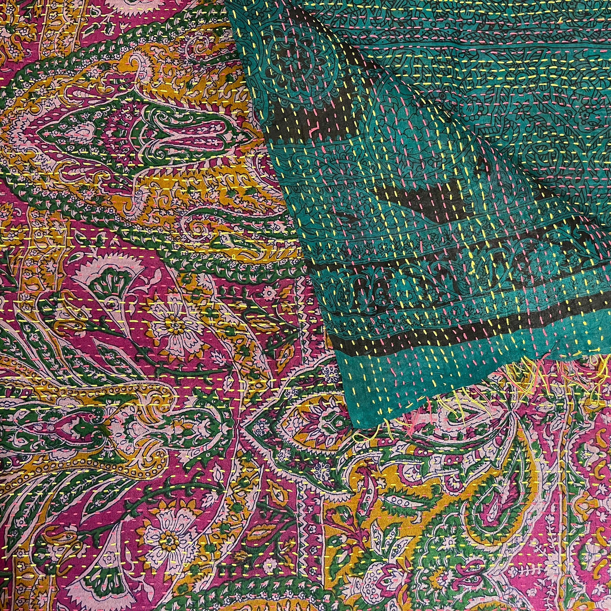 Silk Kantha Stoles - Vintage India NYC