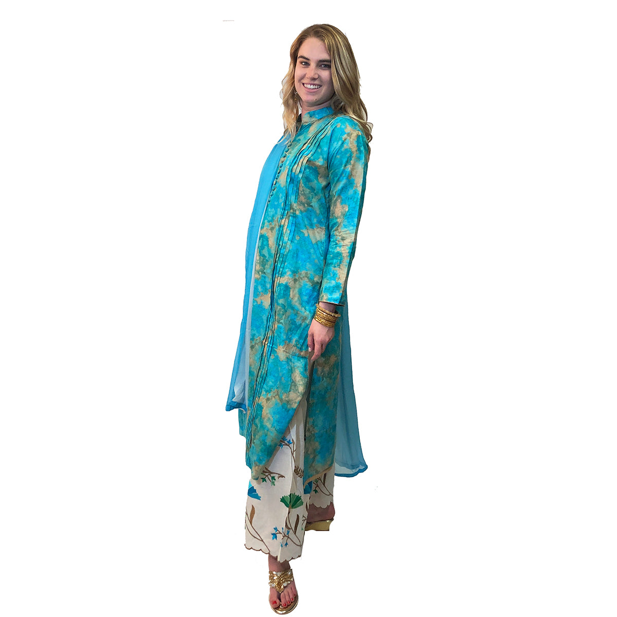 SH Tie Dye Kurta Sharara-4 colors - Vintage India NYC