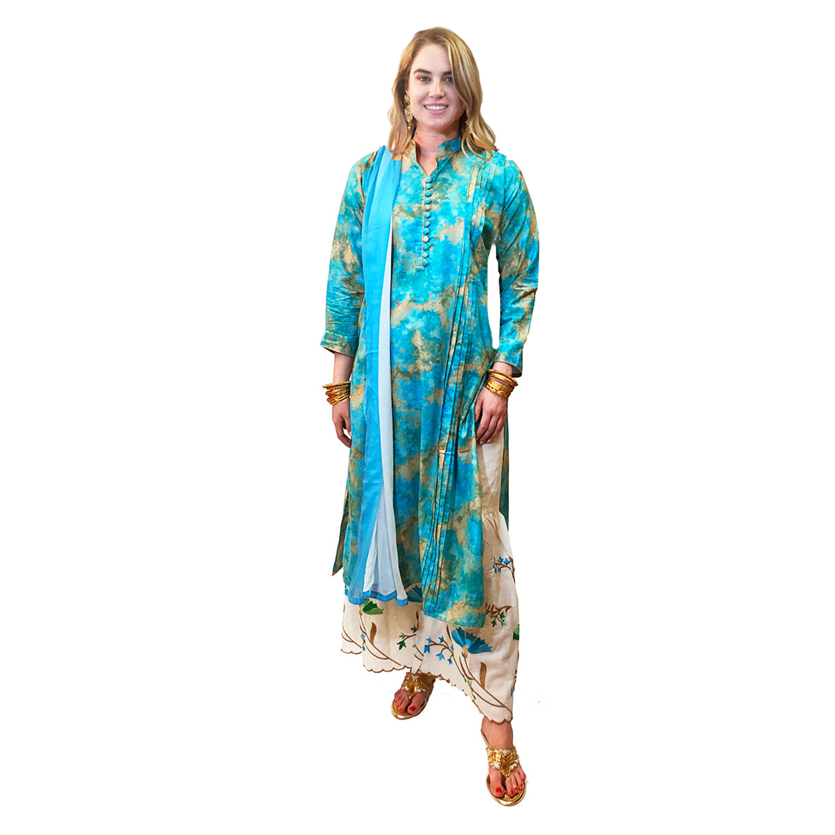 SH Tie Dye Kurta Sharara-4 colors - Vintage India NYC