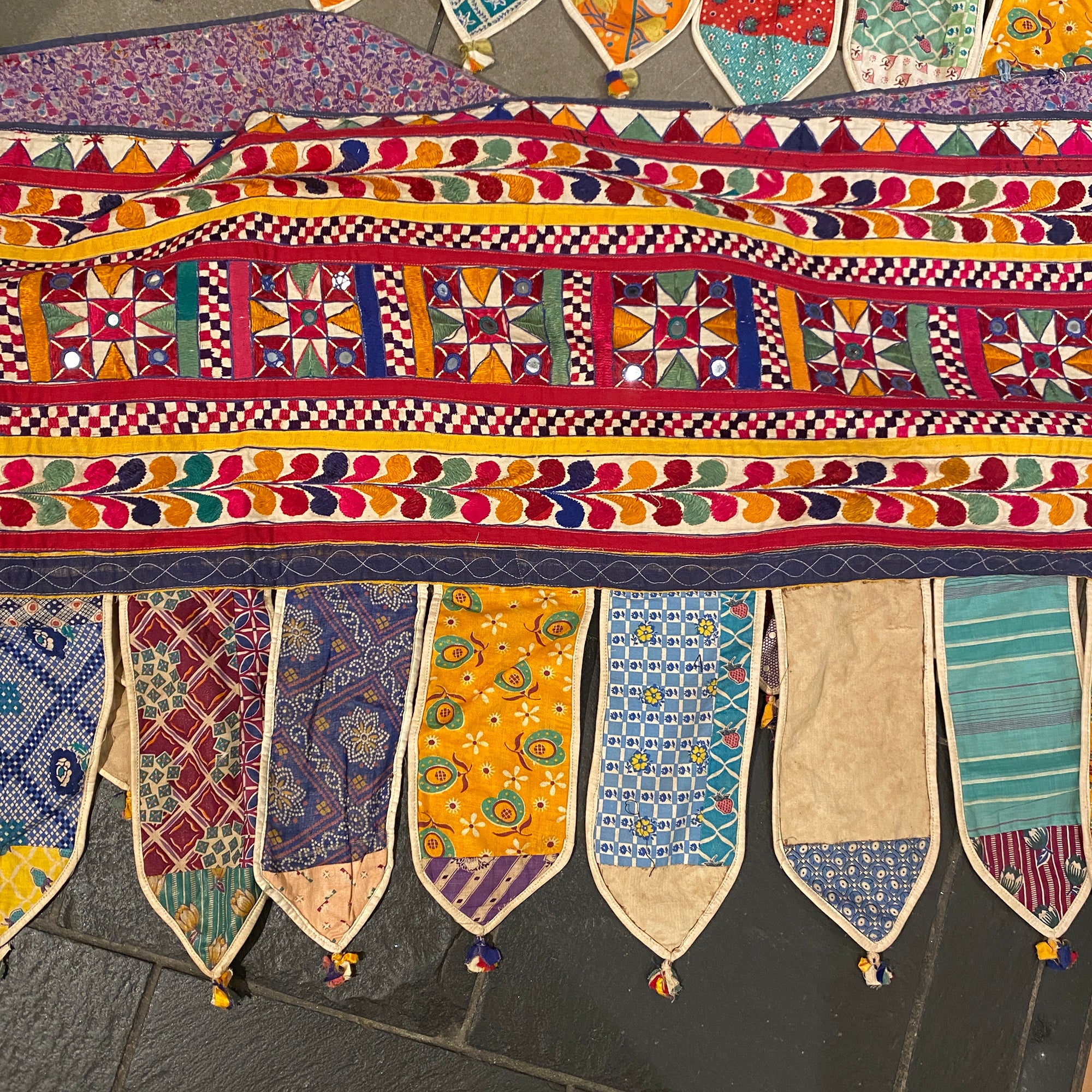 Vintage 19.5 Foot Colorful Toran - Vintage India NYC