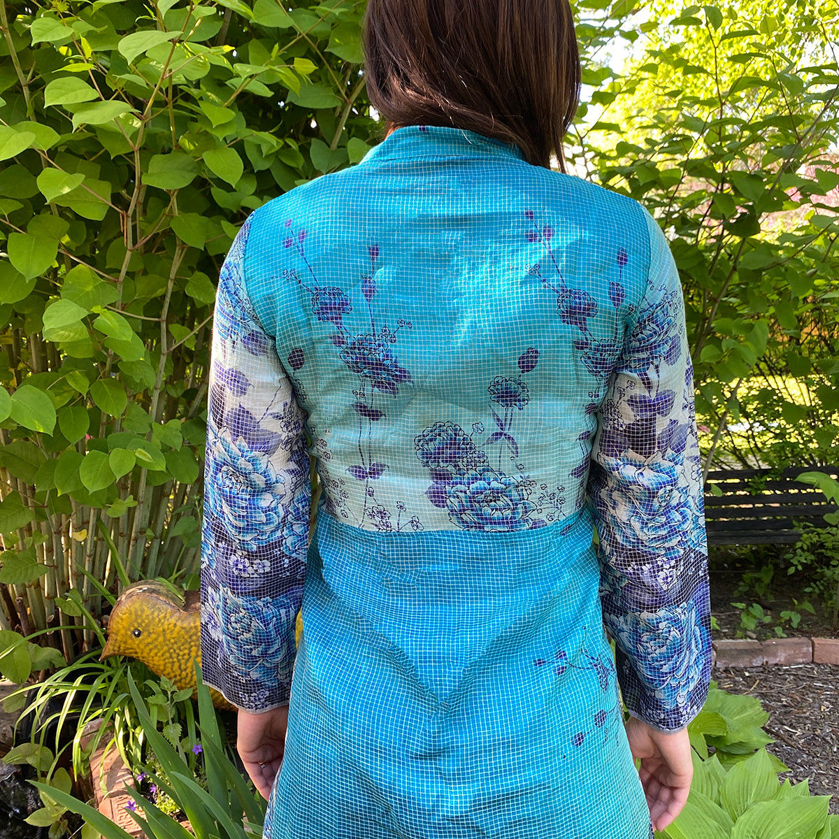 Turquioise Silk Wrap Dress - Vintage India NYC