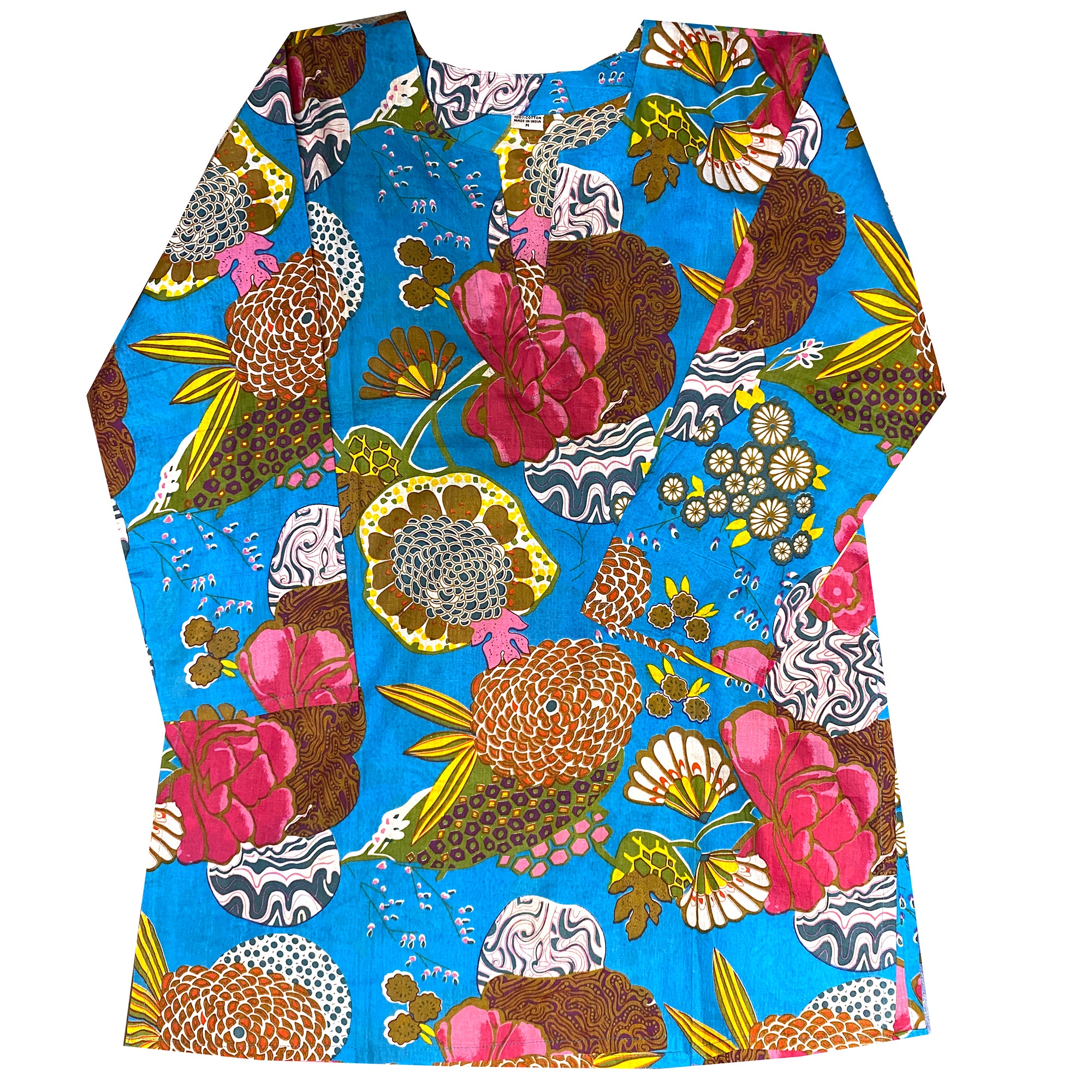 Floral Kurti Top 35 - Vintage India NYC