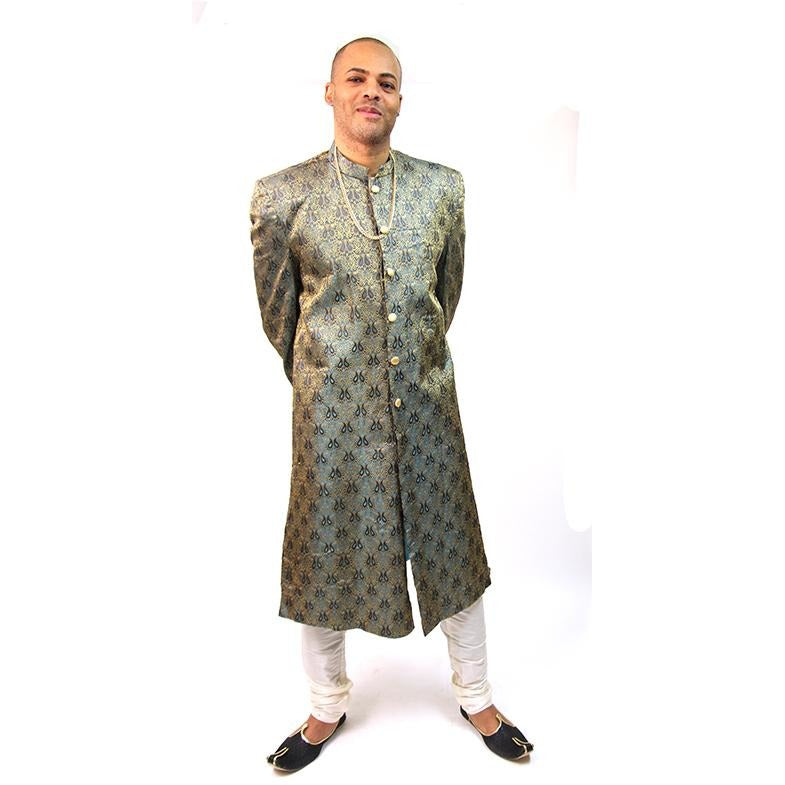 VM Blue Silk Brocade - Vintage India NYC