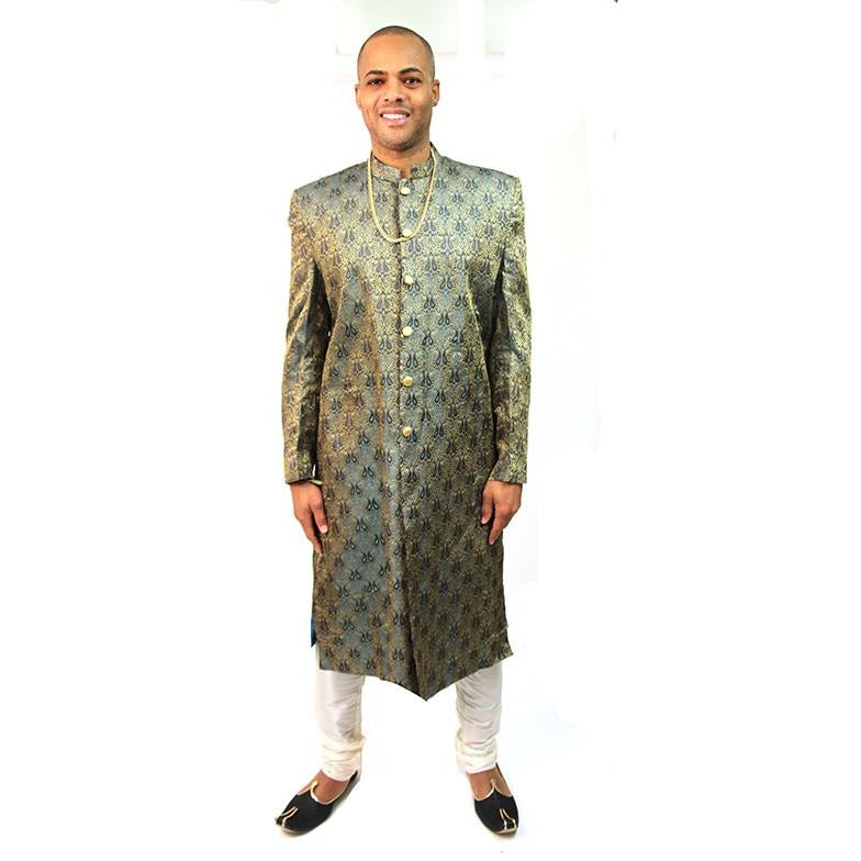 VM Blue Silk Brocade - Vintage India NYC