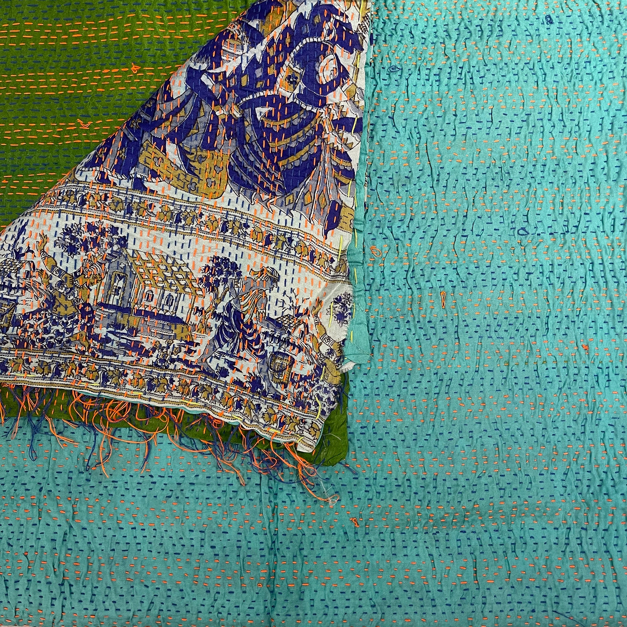 Silk Kantha Stoles - Vintage India NYC