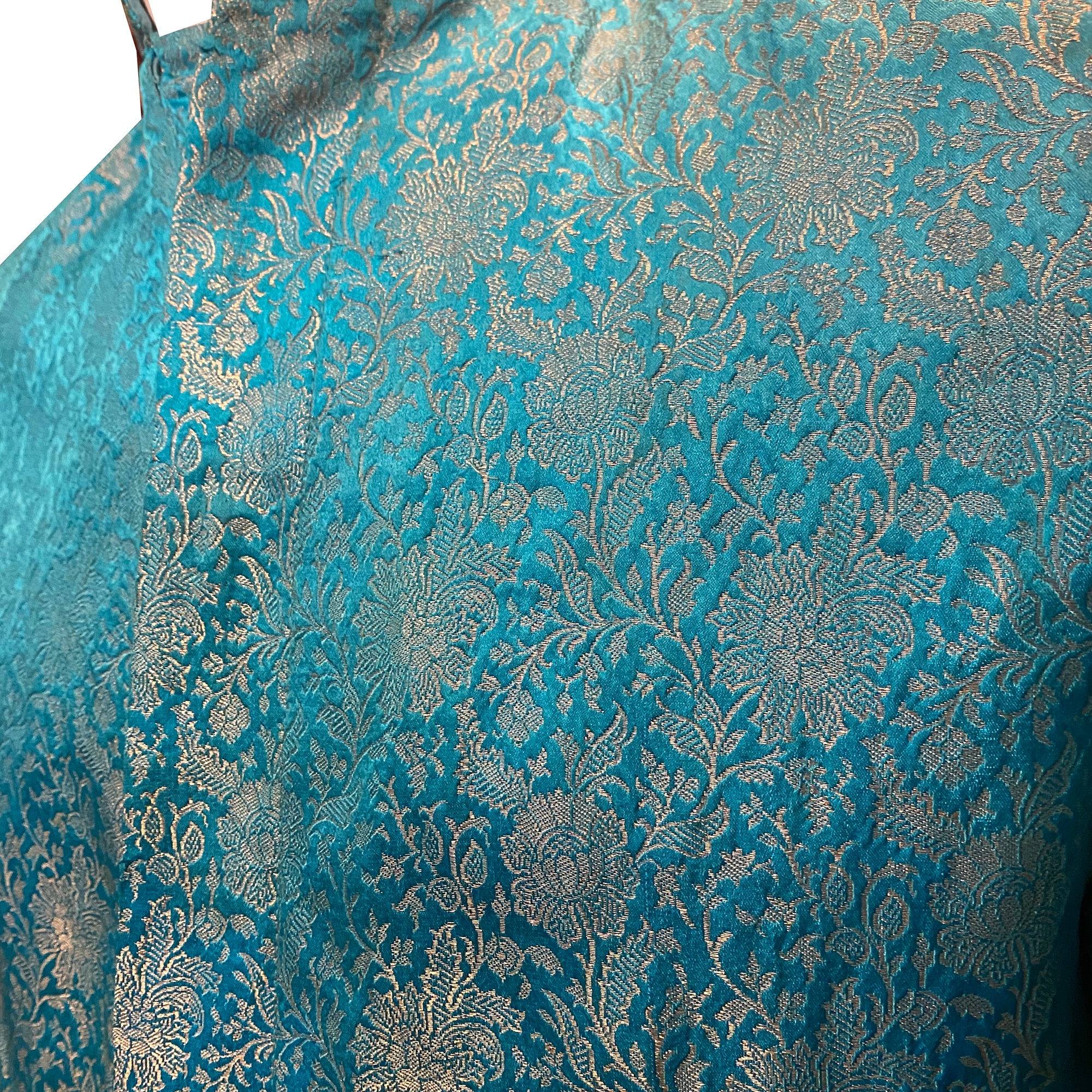Vintage Turquoise Brocade Sherwani - Vintage India NYC