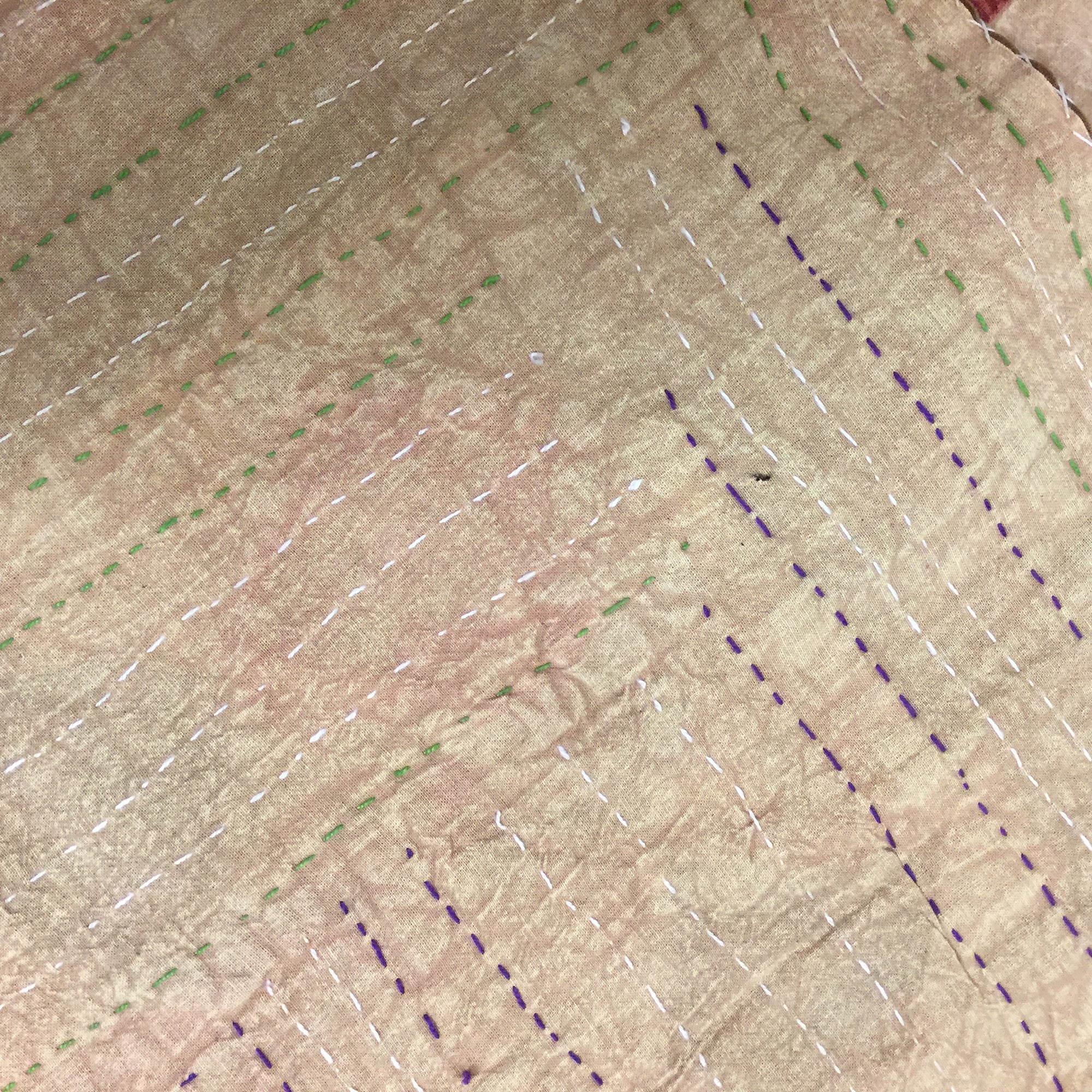 Checkered Patchwork Kantha Quilt-6 colors - Vintage India NYC