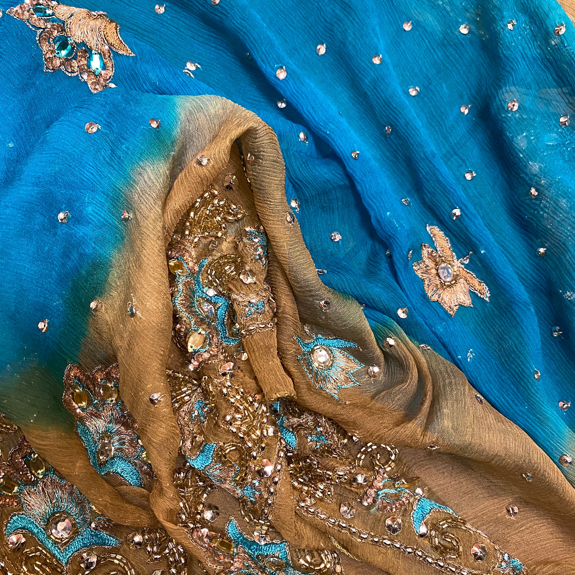 Vintage Heavy Work Dupatta Scarf - Vintage India NYC