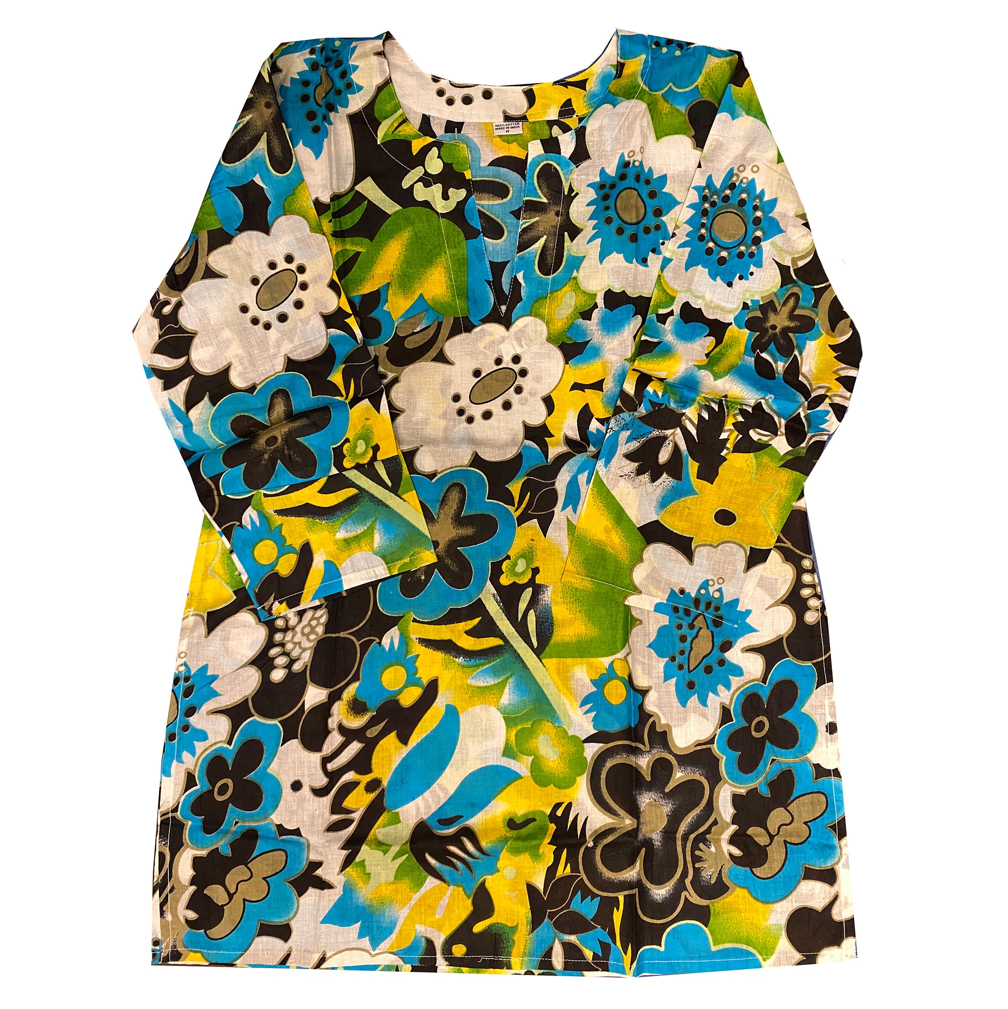 Floral Kurti Top 35 - Vintage India NYC