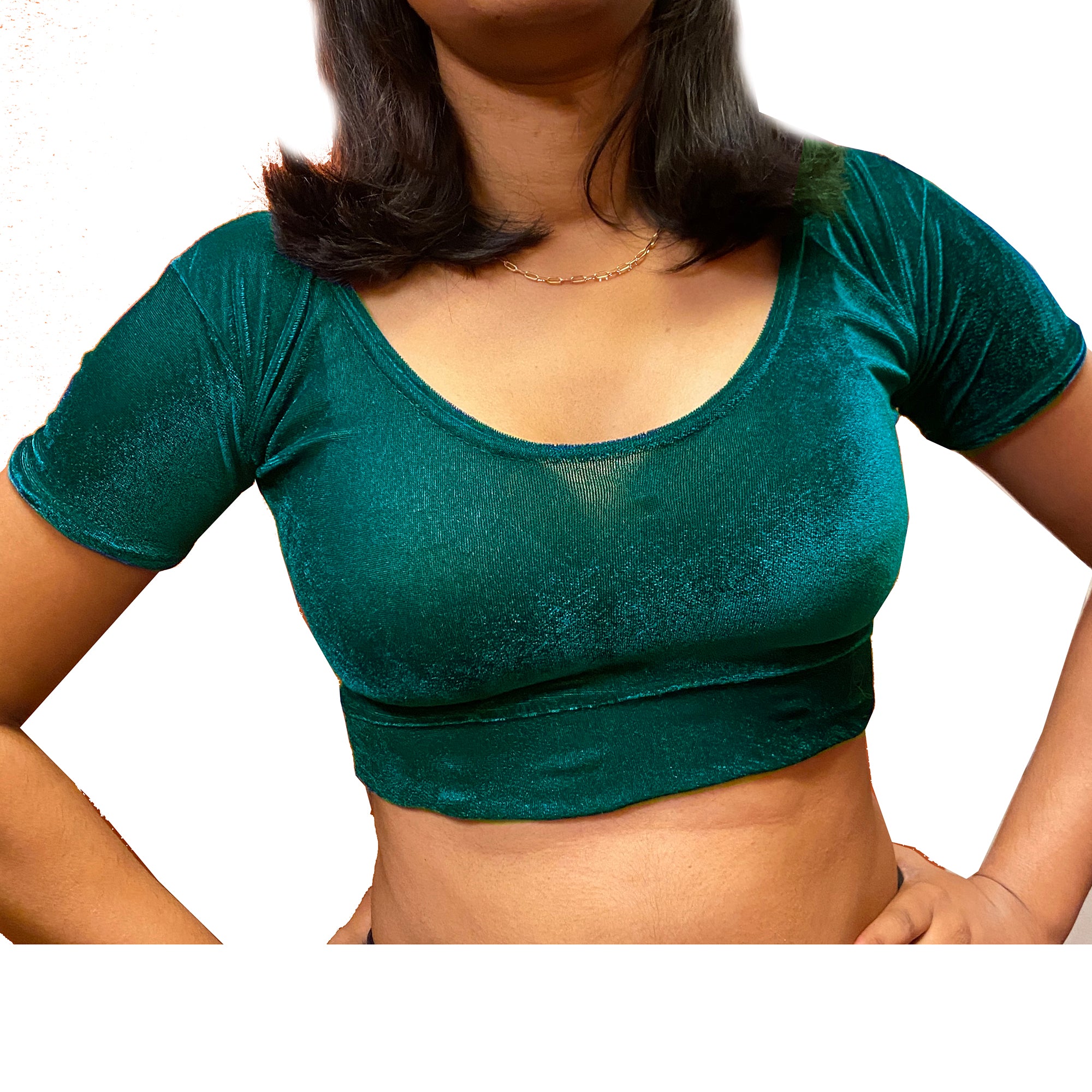 Velvet Stretch Crop Top - Vintage India NYC