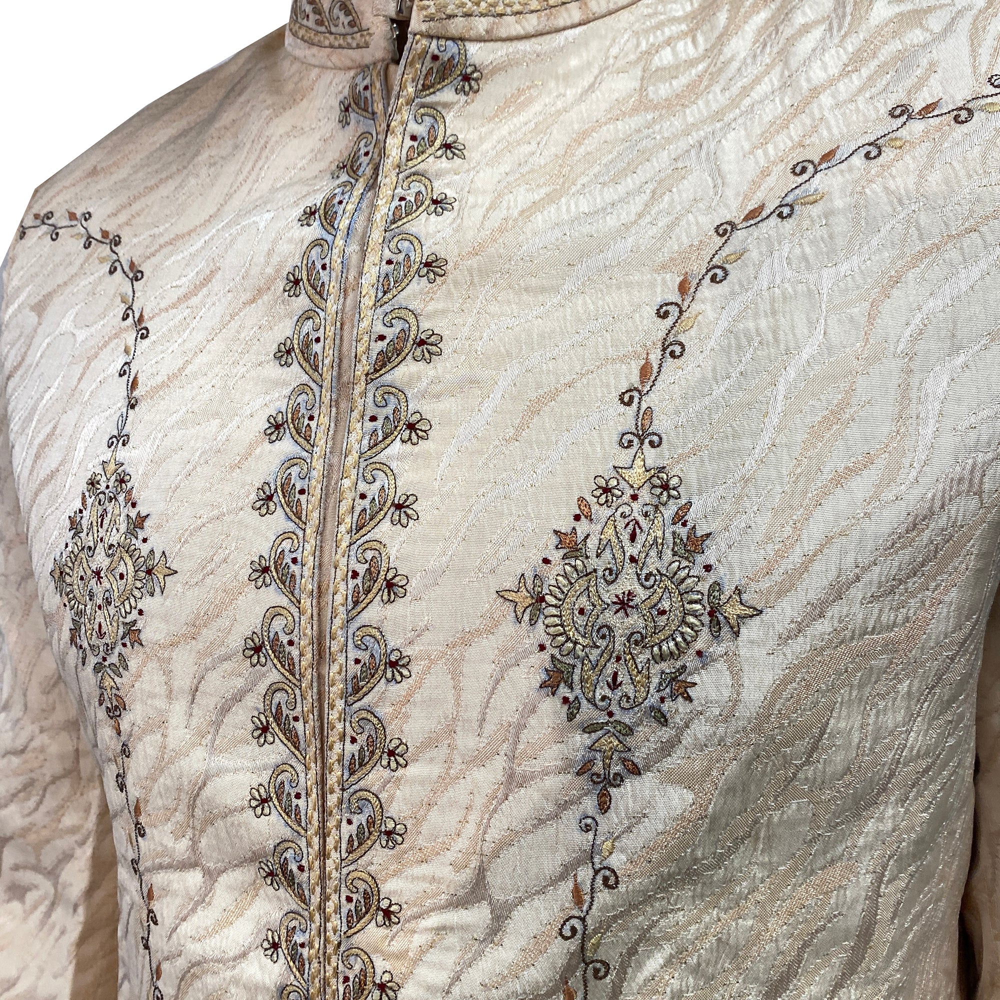 Cream Blush Sherwani - Vintage India NYC