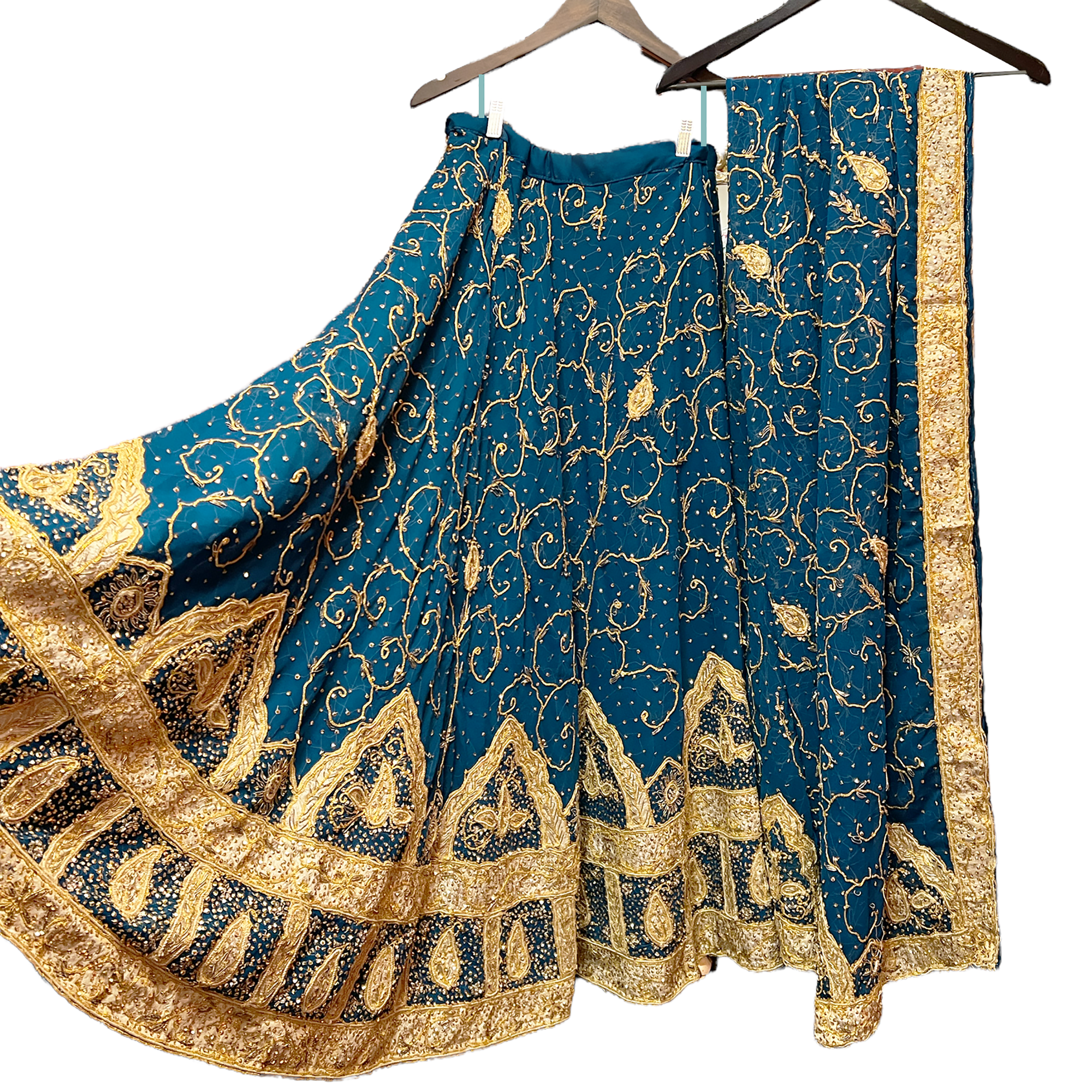 Vintage Firozi Lehenga Set - Vintage India NYC