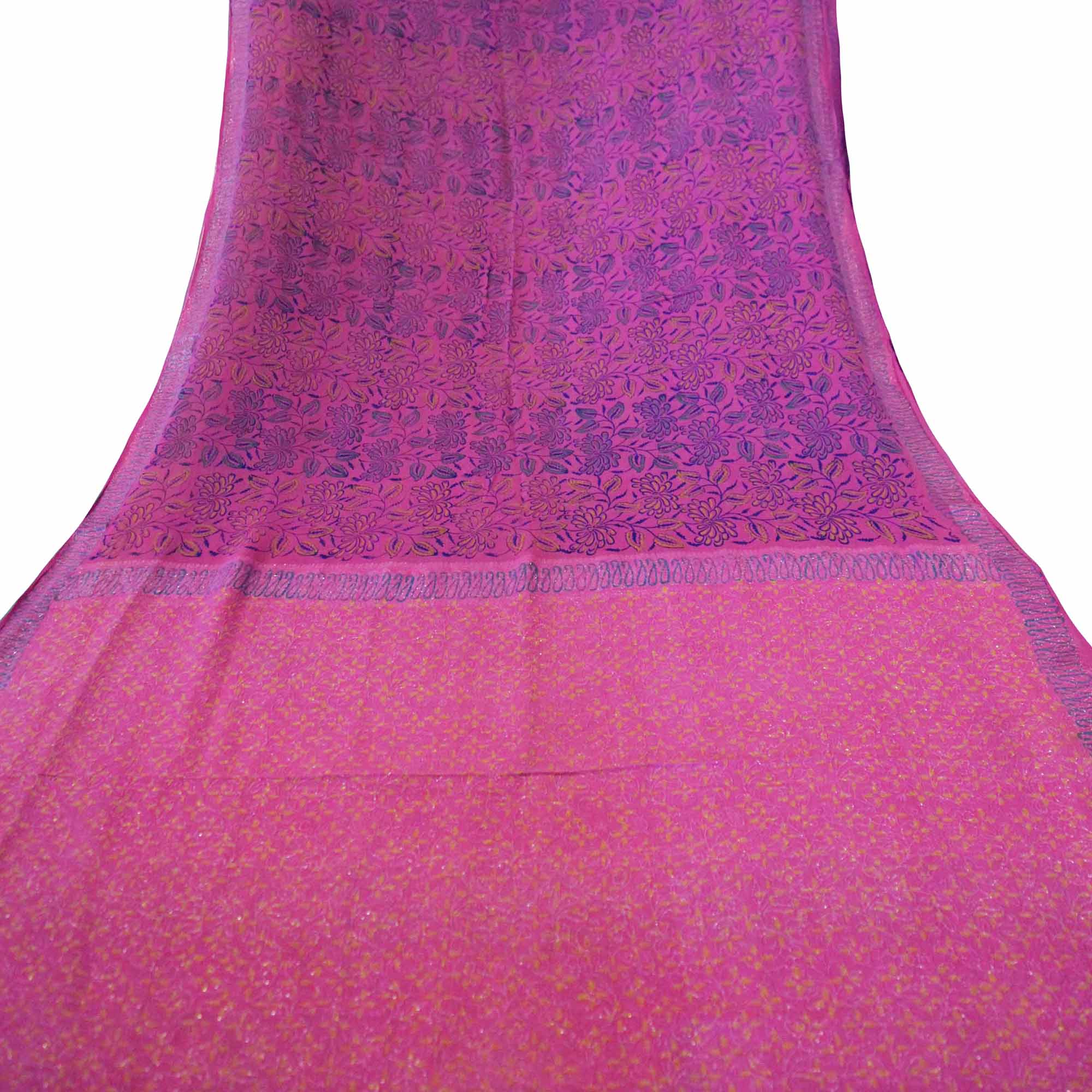 Vintage Silk Georgette Saree 1649 - Vintage India NYC