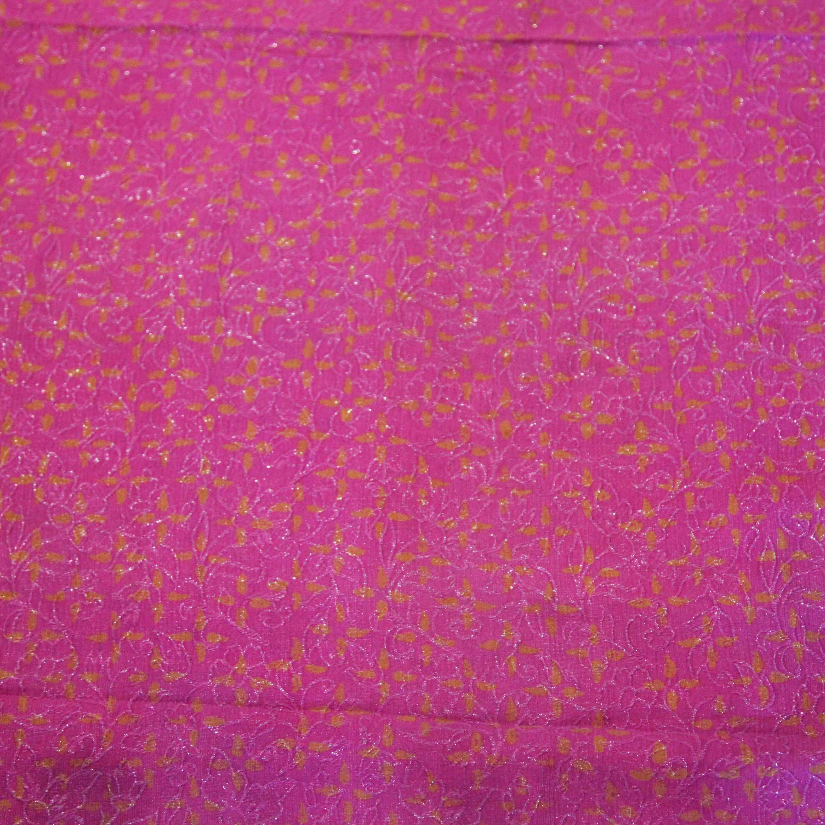 Vintage Silk Georgette Saree 1649 - Vintage India NYC