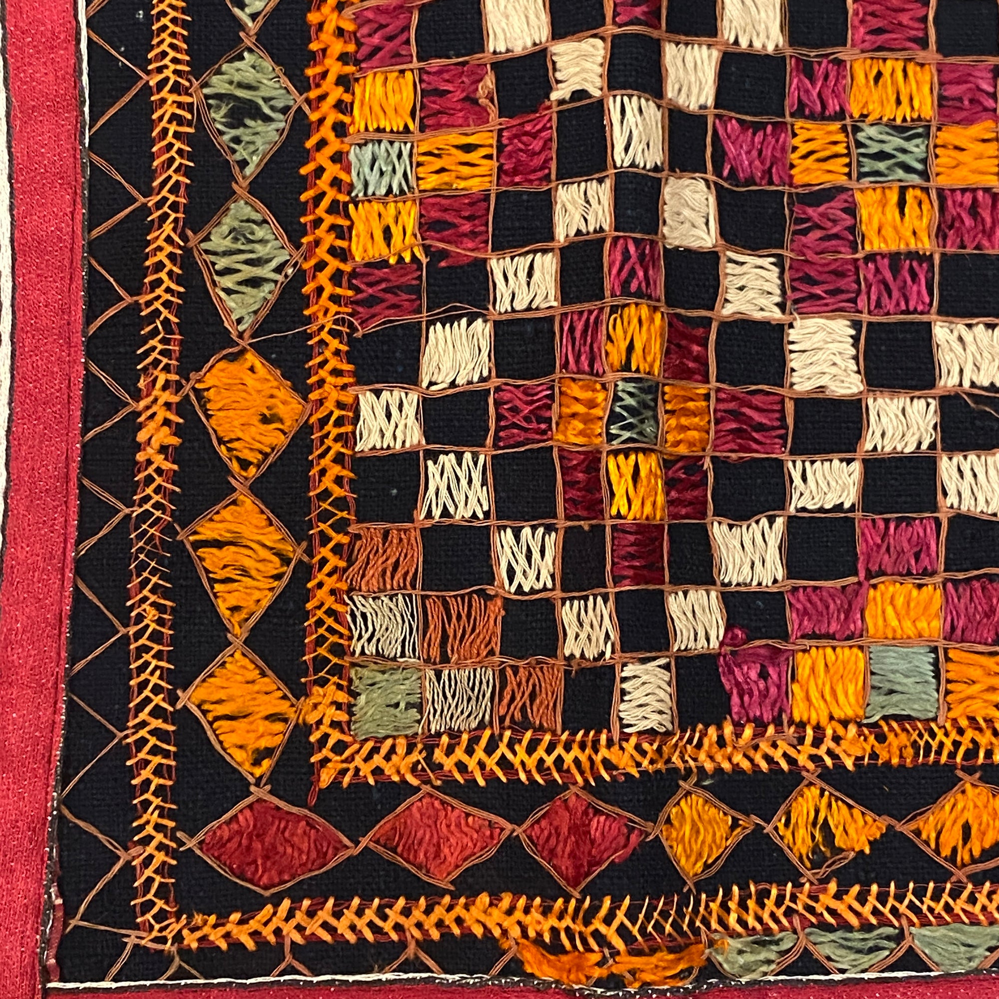 Vintage Embroidered Wallhanging-23 x 24 - Vintage India NYC