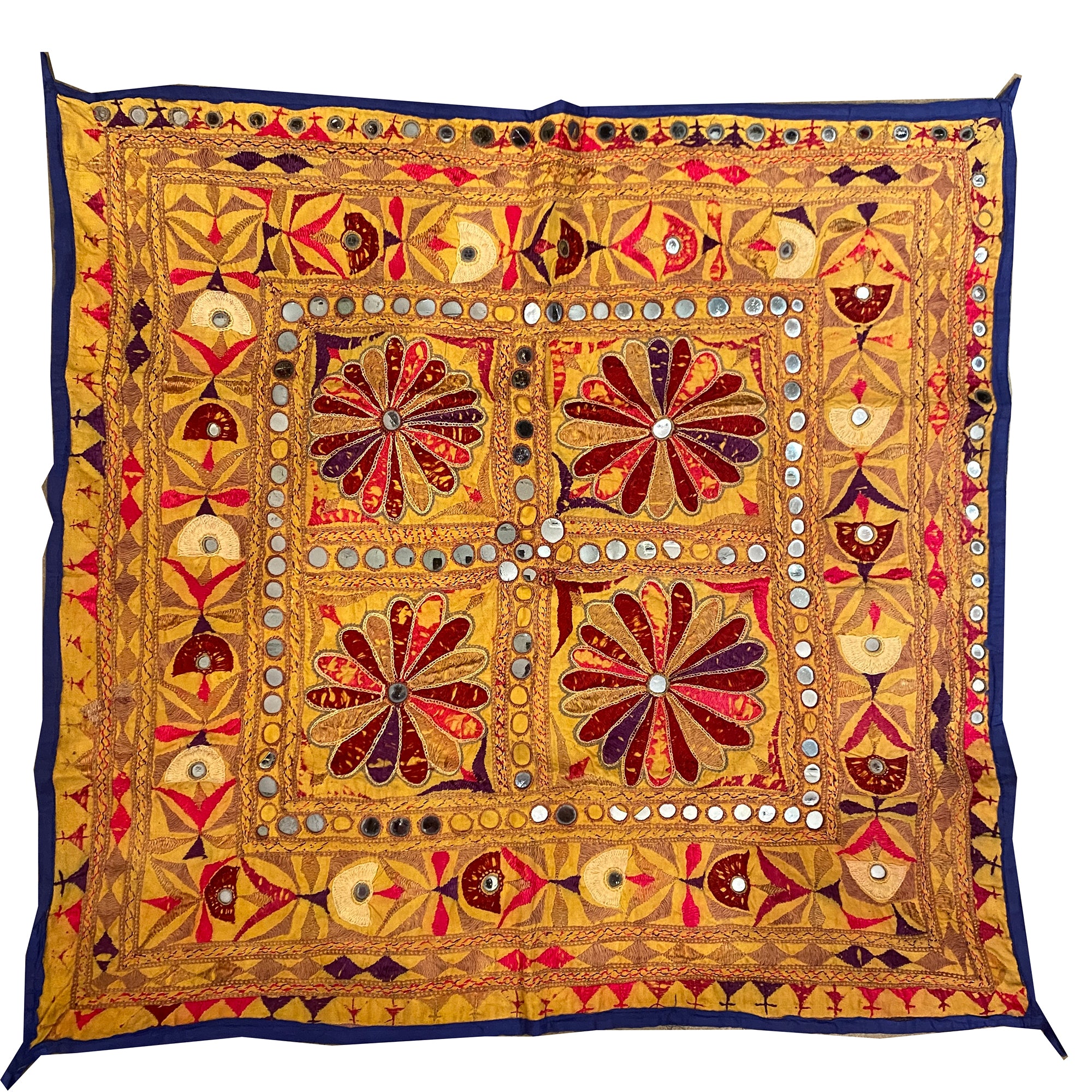 Vintage Embroidered Wallhanging-28 x 30 - Vintage India NYC