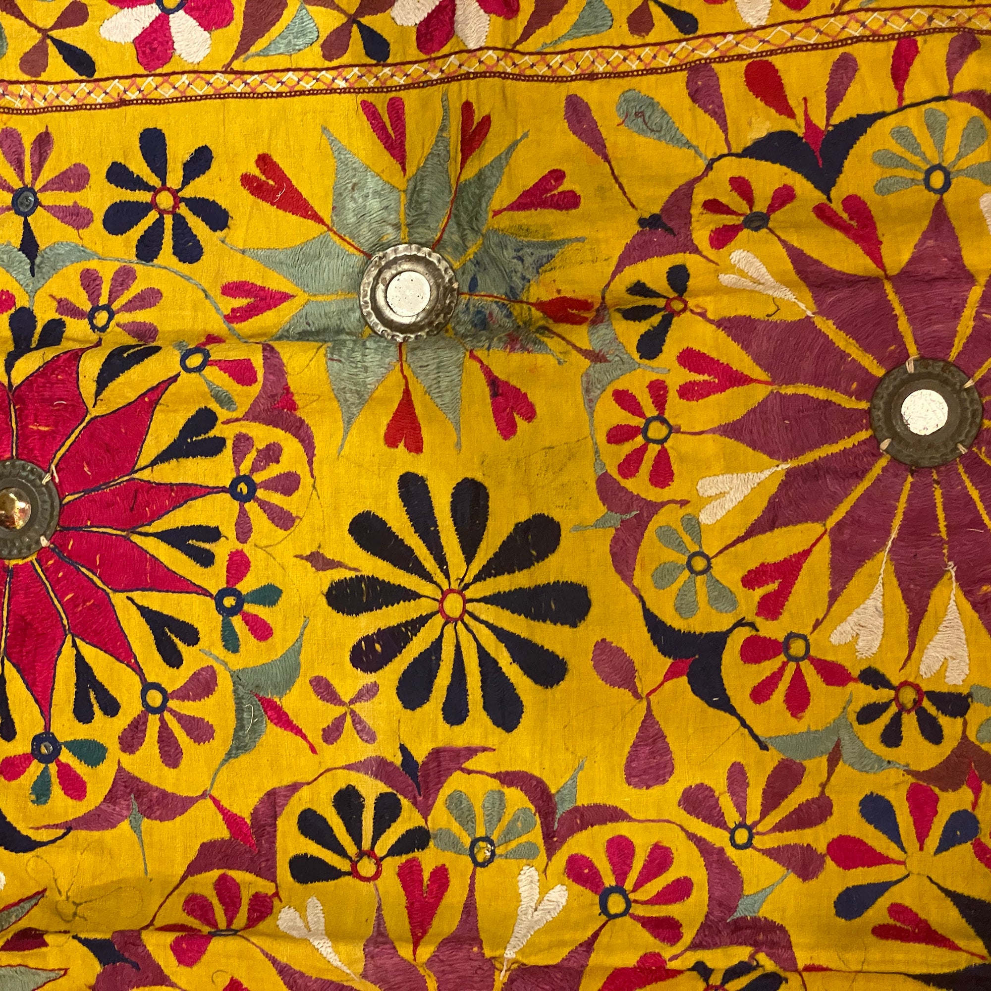 Vintage Embroidered Wallhanging-49 x 48 - Vintage India NYC