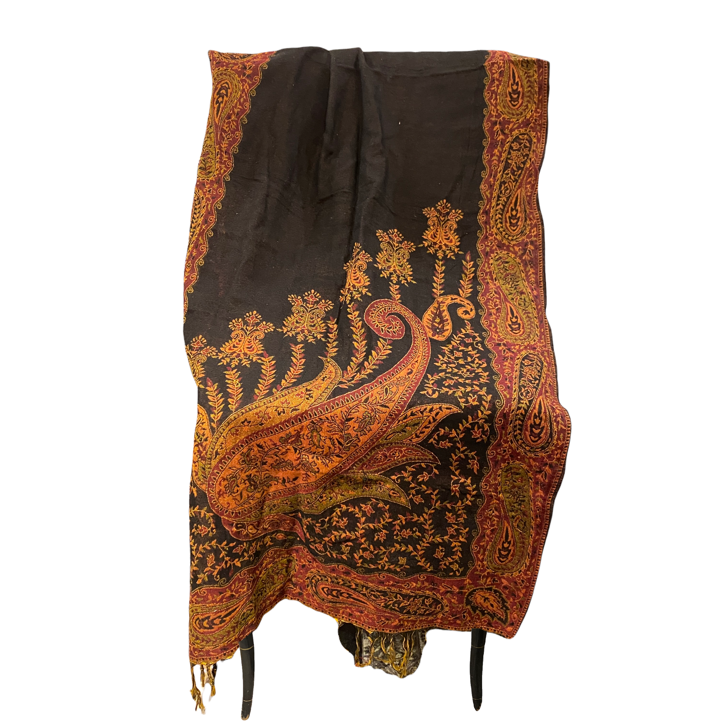 Vintage Wool Shawl-546 - Vintage India NYC