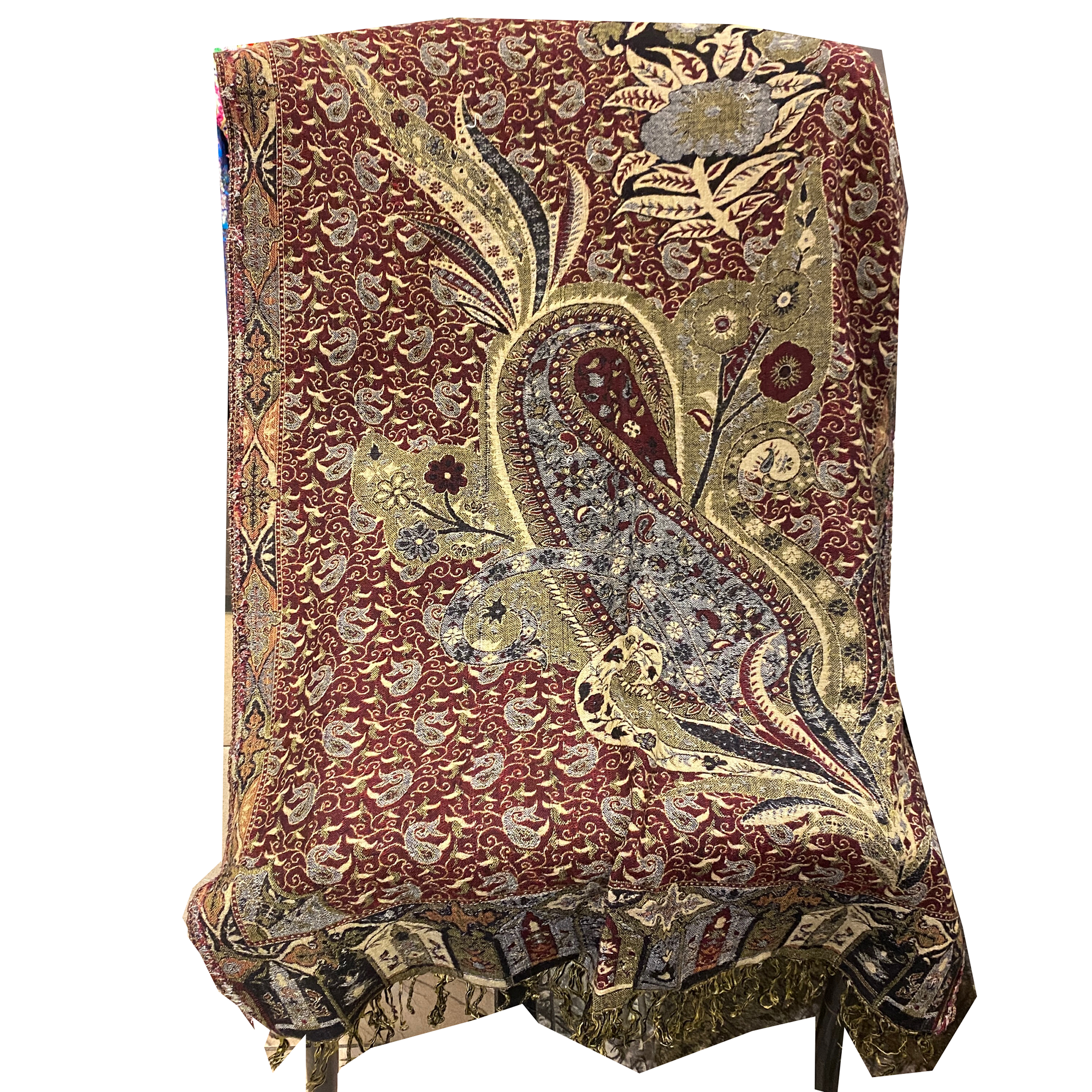 Vintage Wool Shawl-548 - Vintage India NYC