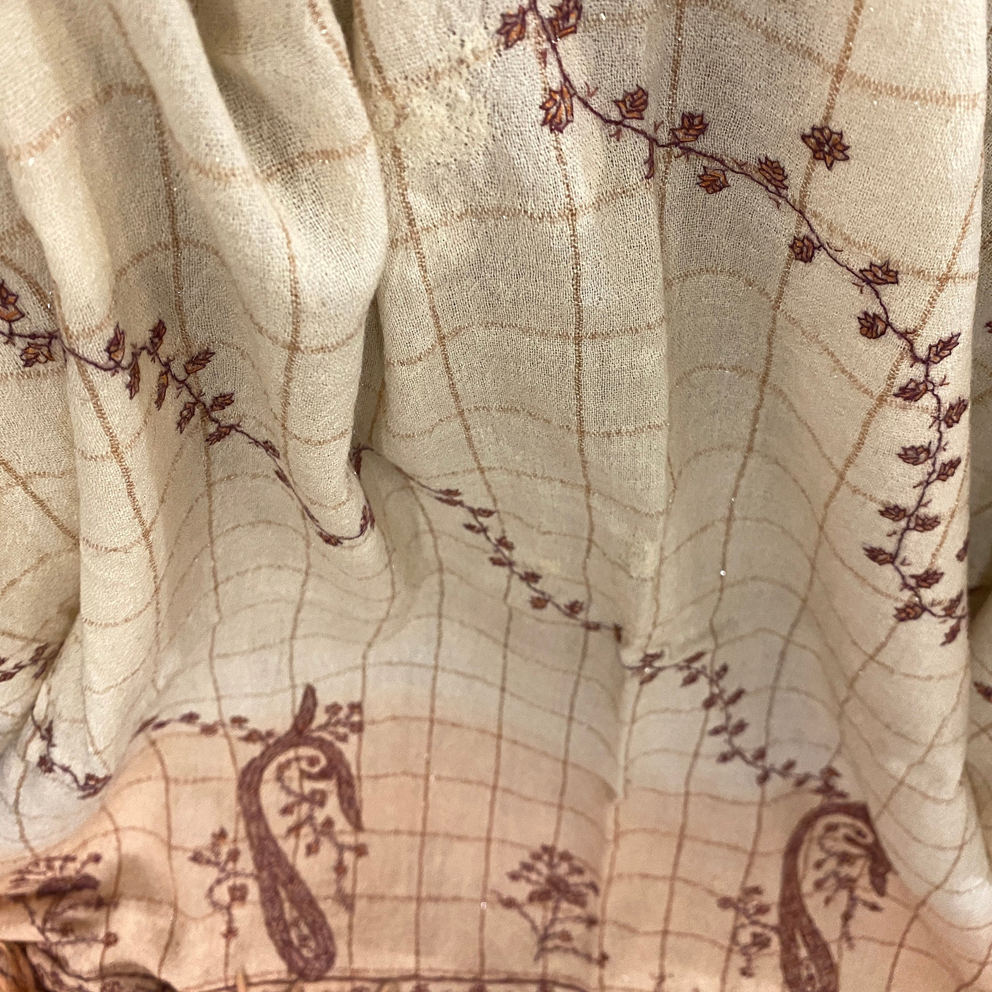 Vintage Wool Shawl-551 - Vintage India NYC