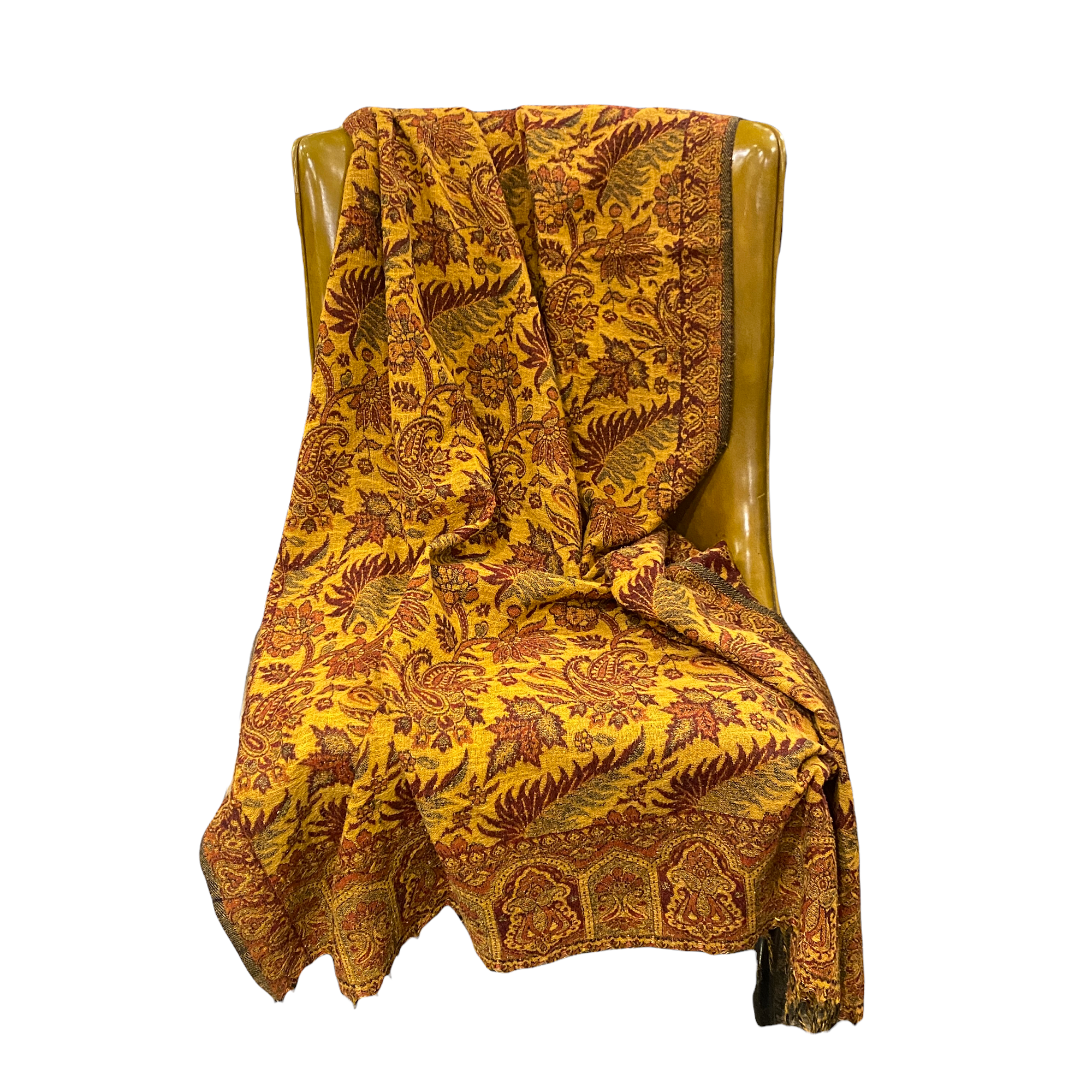 Vintage Wool Shawl-553 - Vintage India NYC